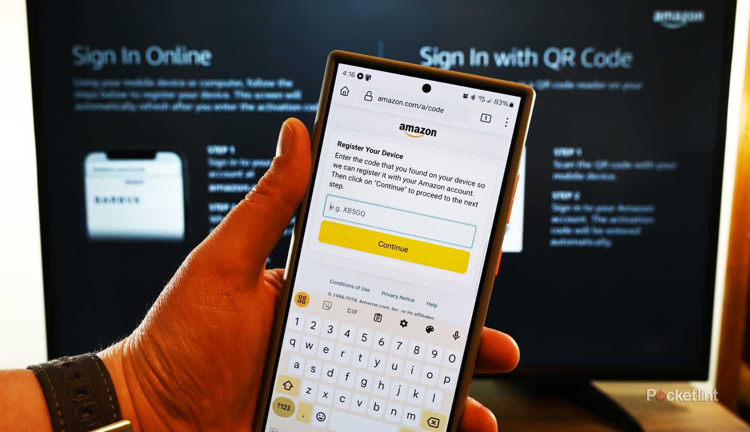 Fire TV setup 7 - Sign in with Amazon Account