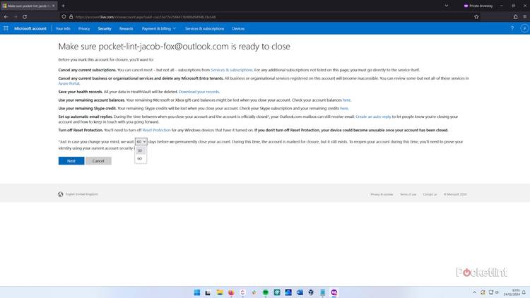 Microsoft account deletion process part 5