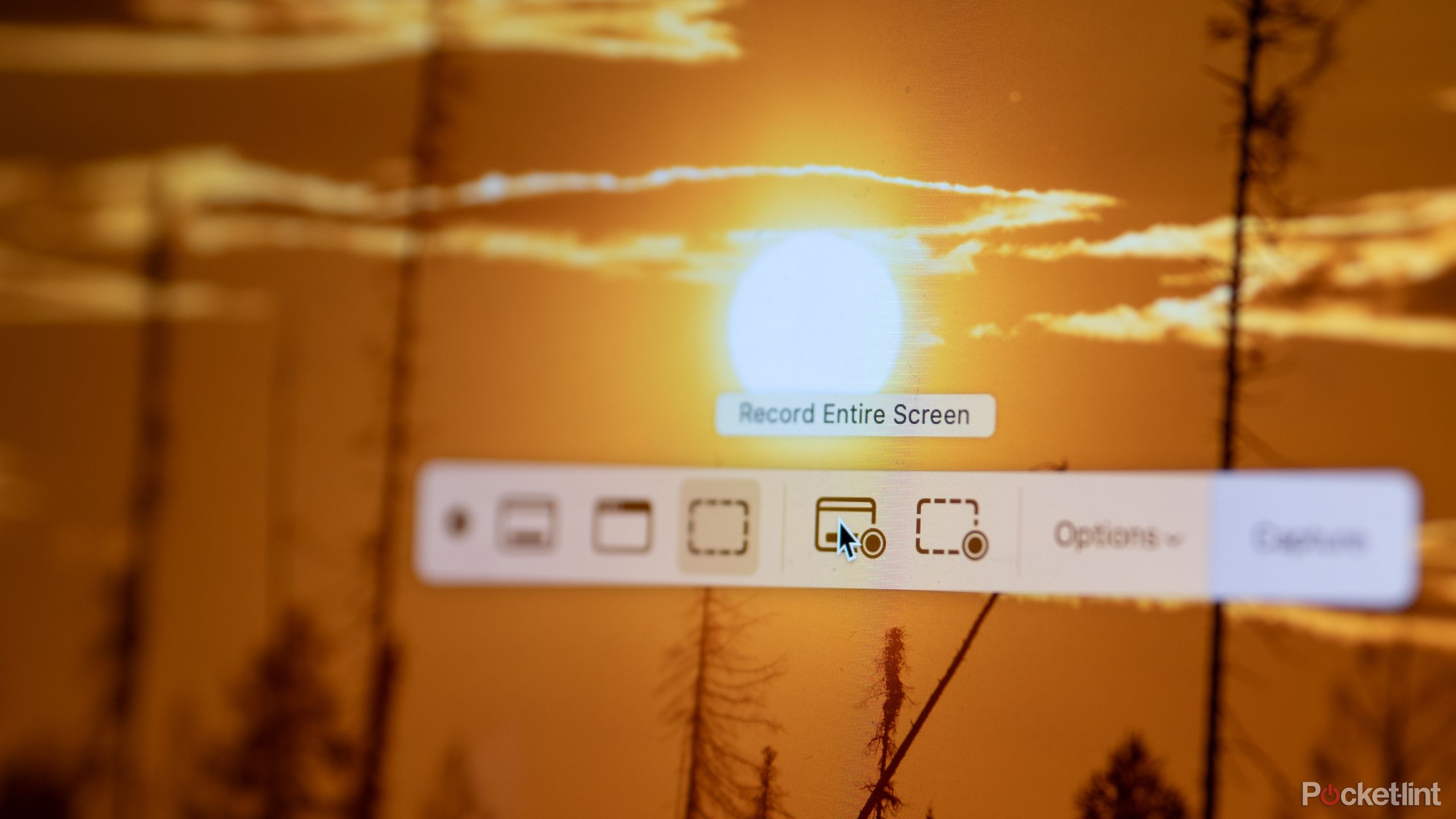An image of the screen record tools on a MacBook