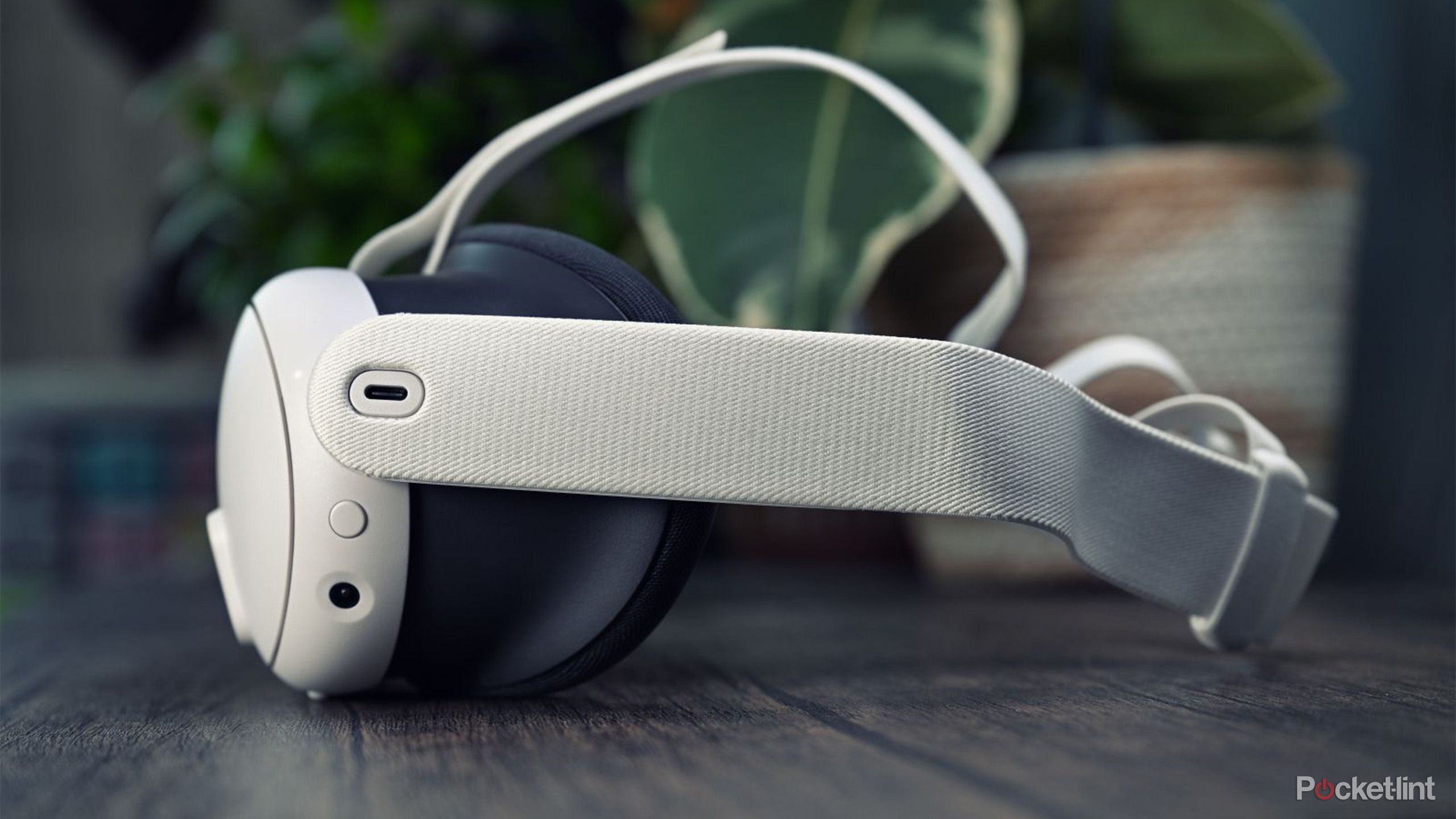 A Meta Quest 3 in side profile.