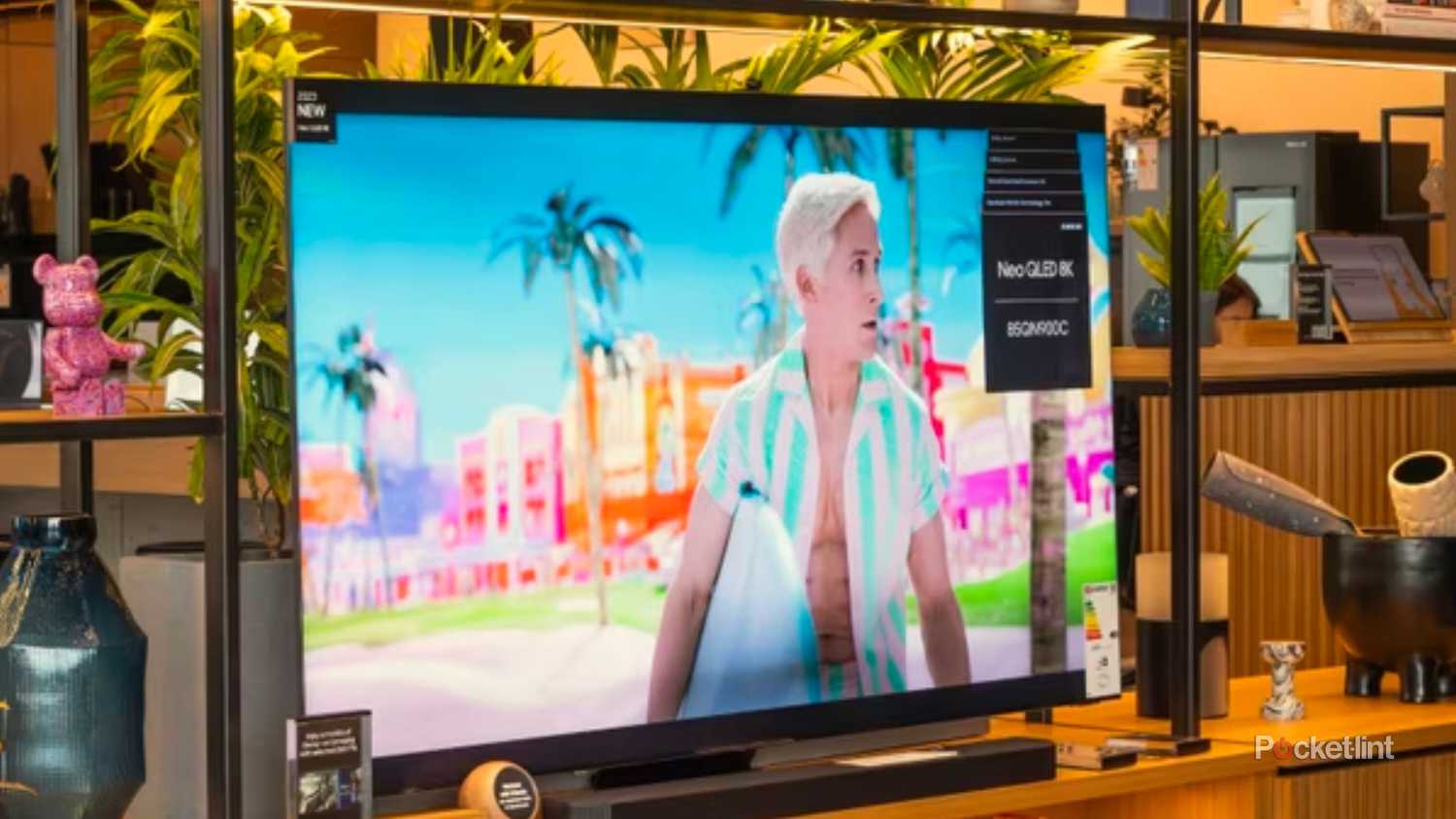 A Samsung QLED 8K TV in a store.