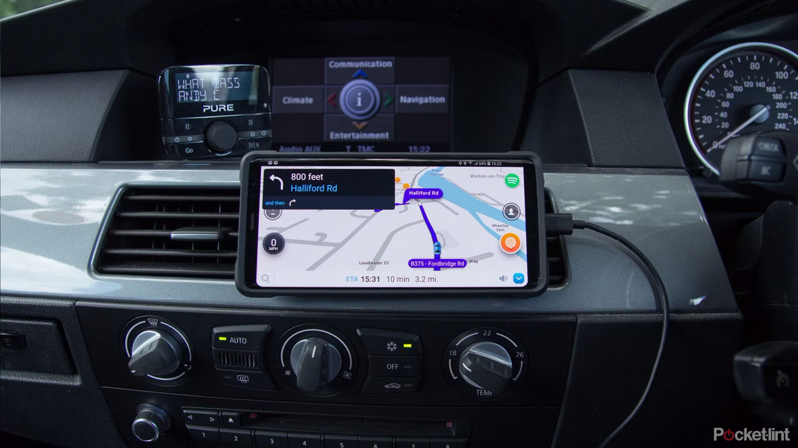 waze on iphone in car