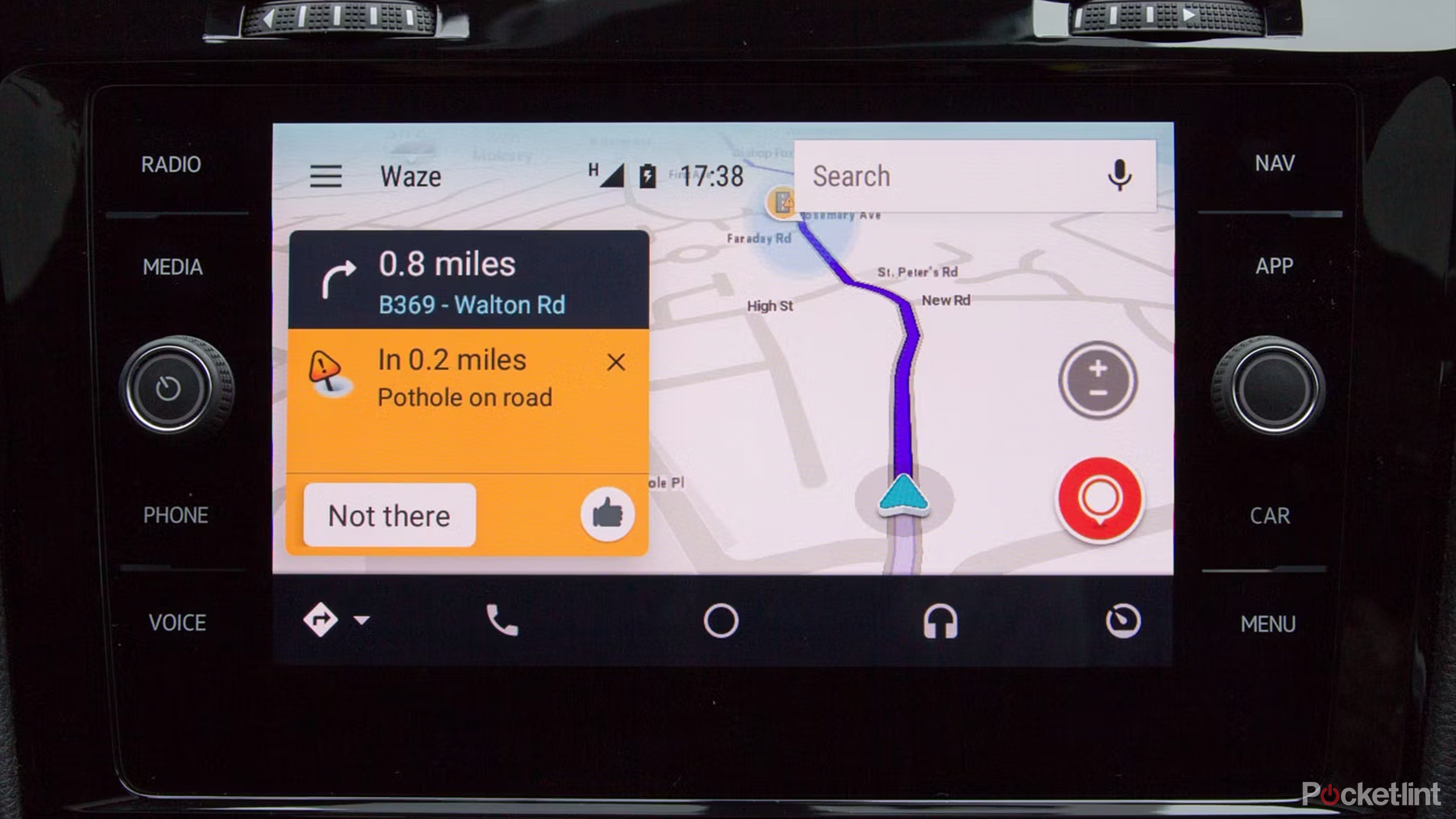 waze running on in-car display