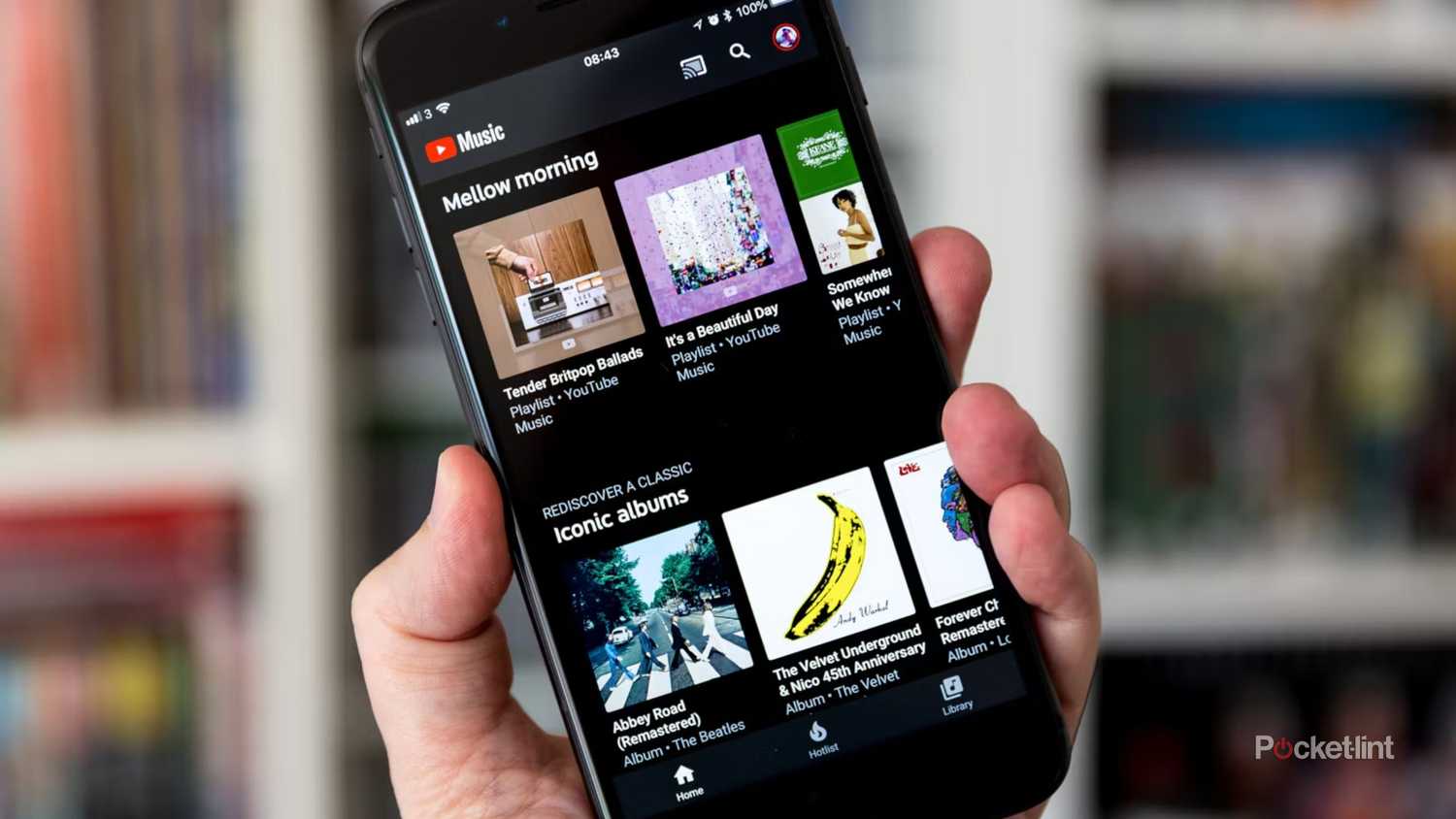 YouTube Music on an iPhone. 
