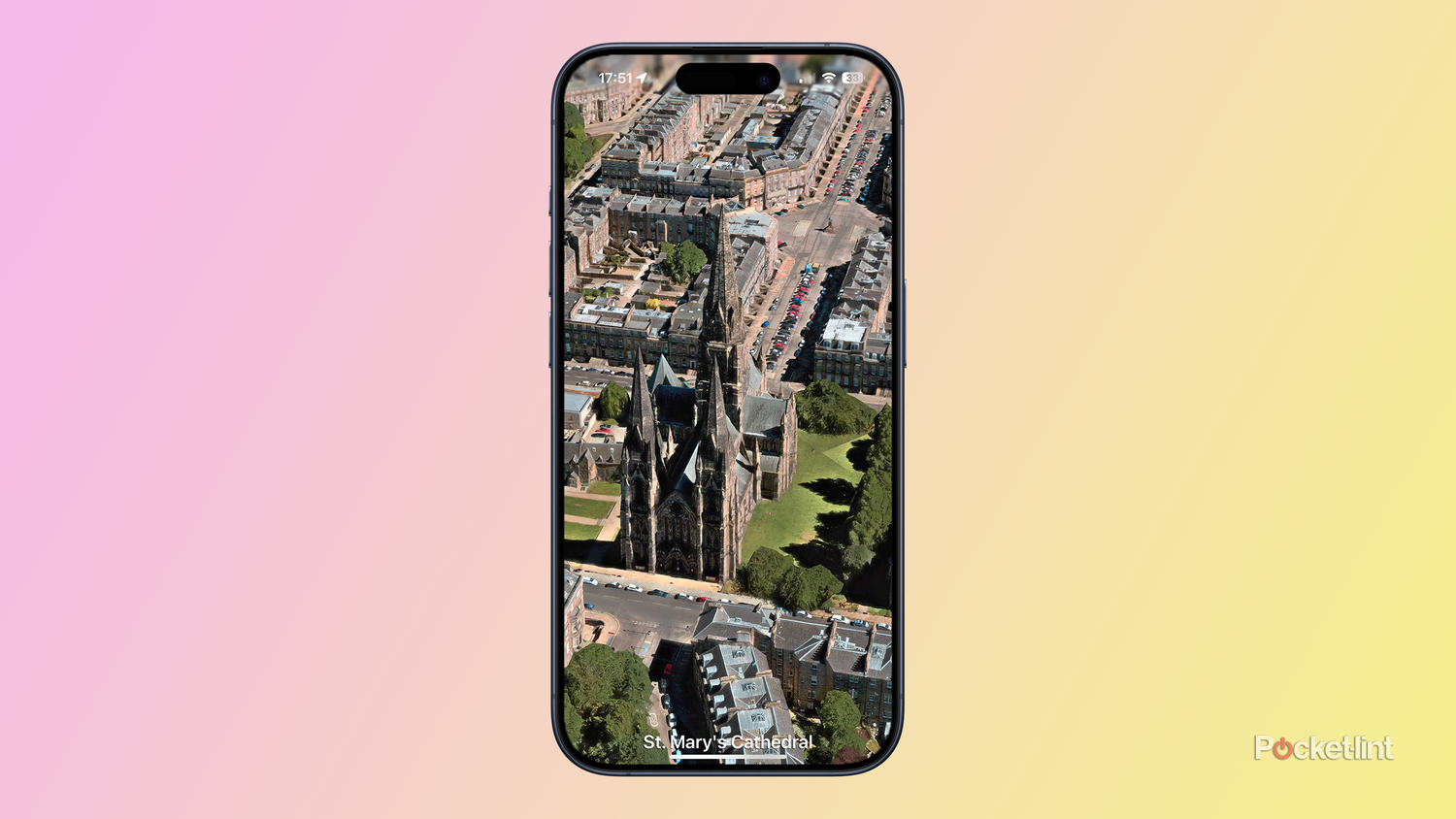 A Flyover tour in Apple Maps.