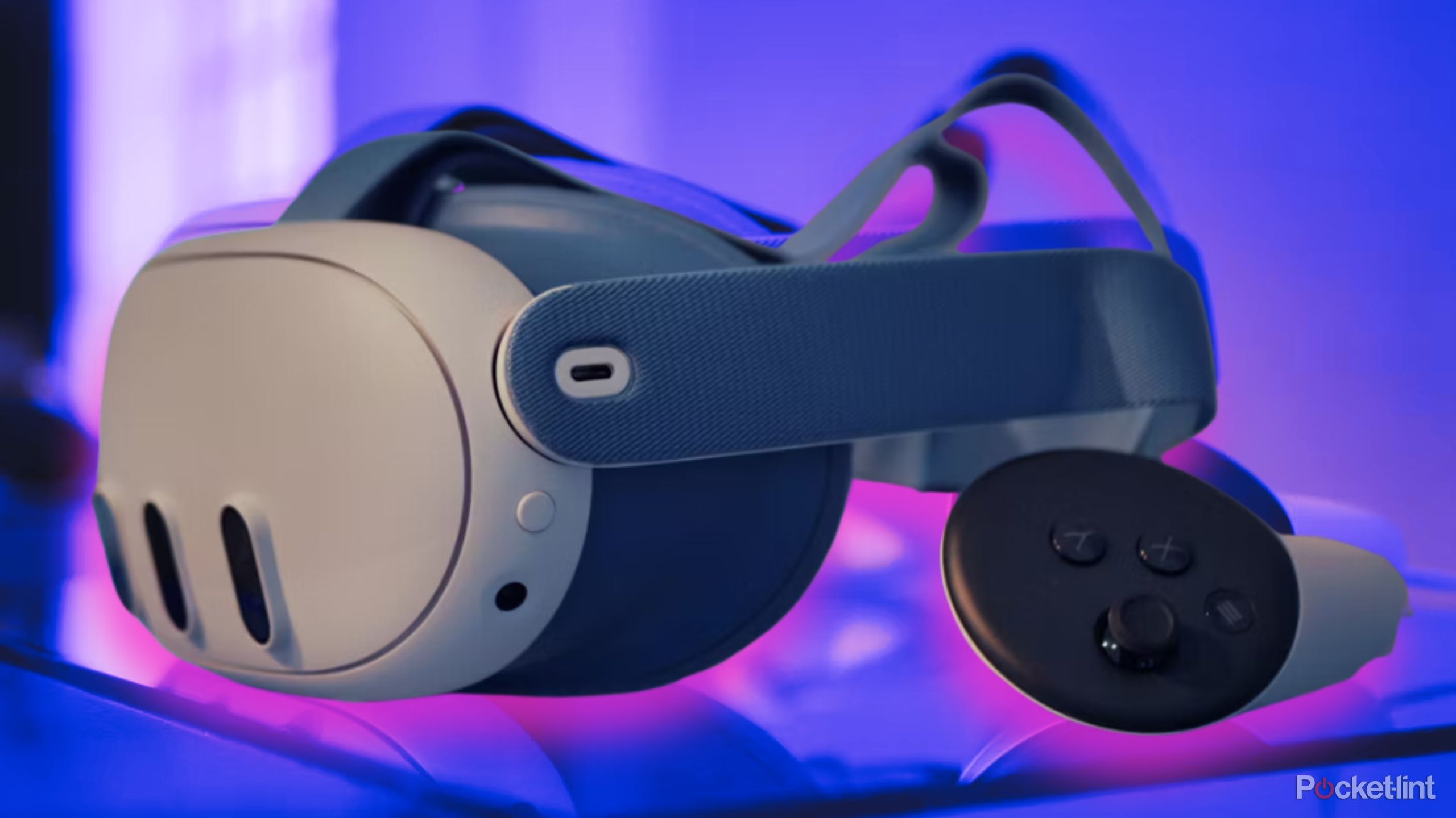 meta quest 3 with purple highlights