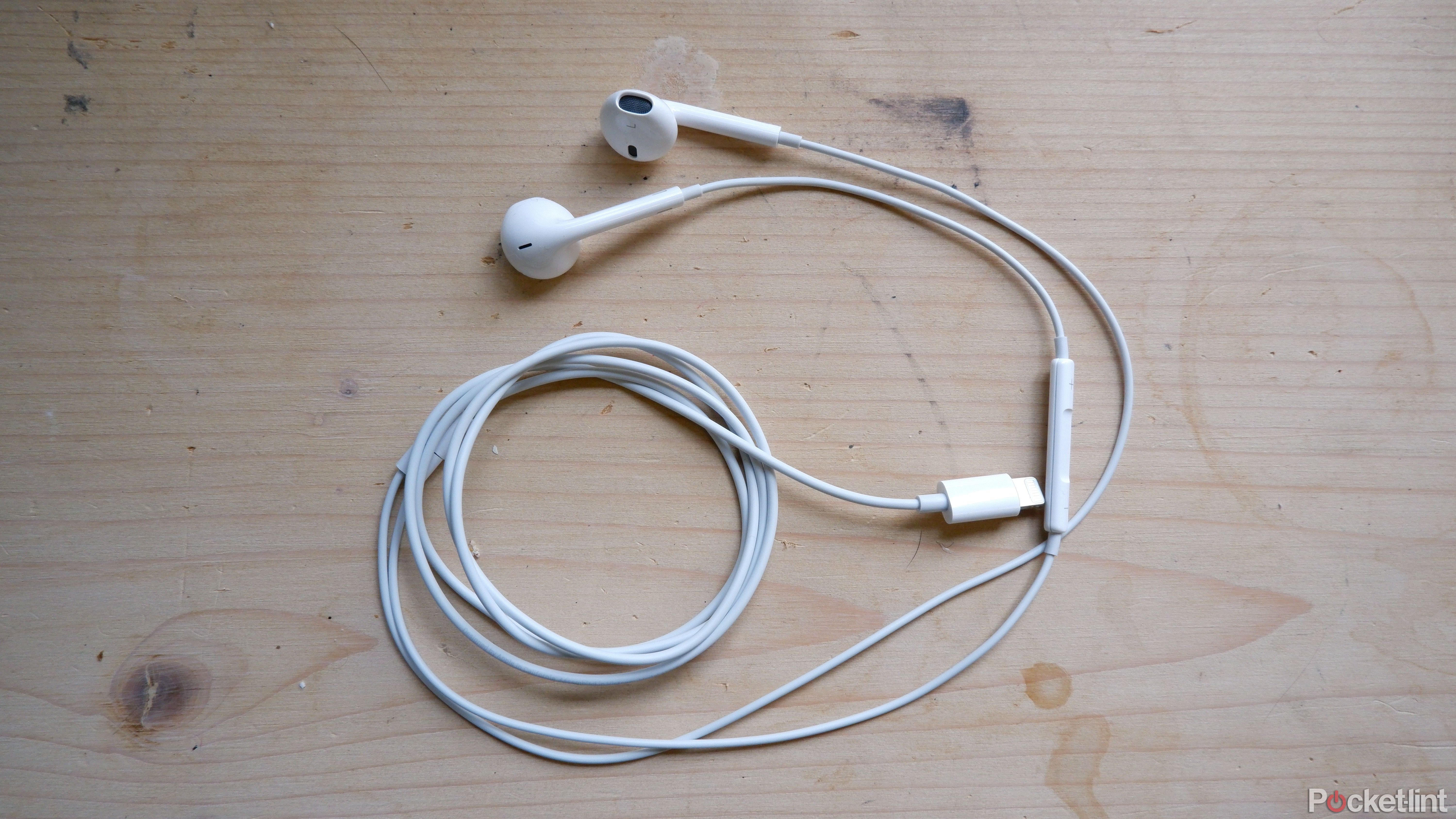 Apple EarPods on a table
