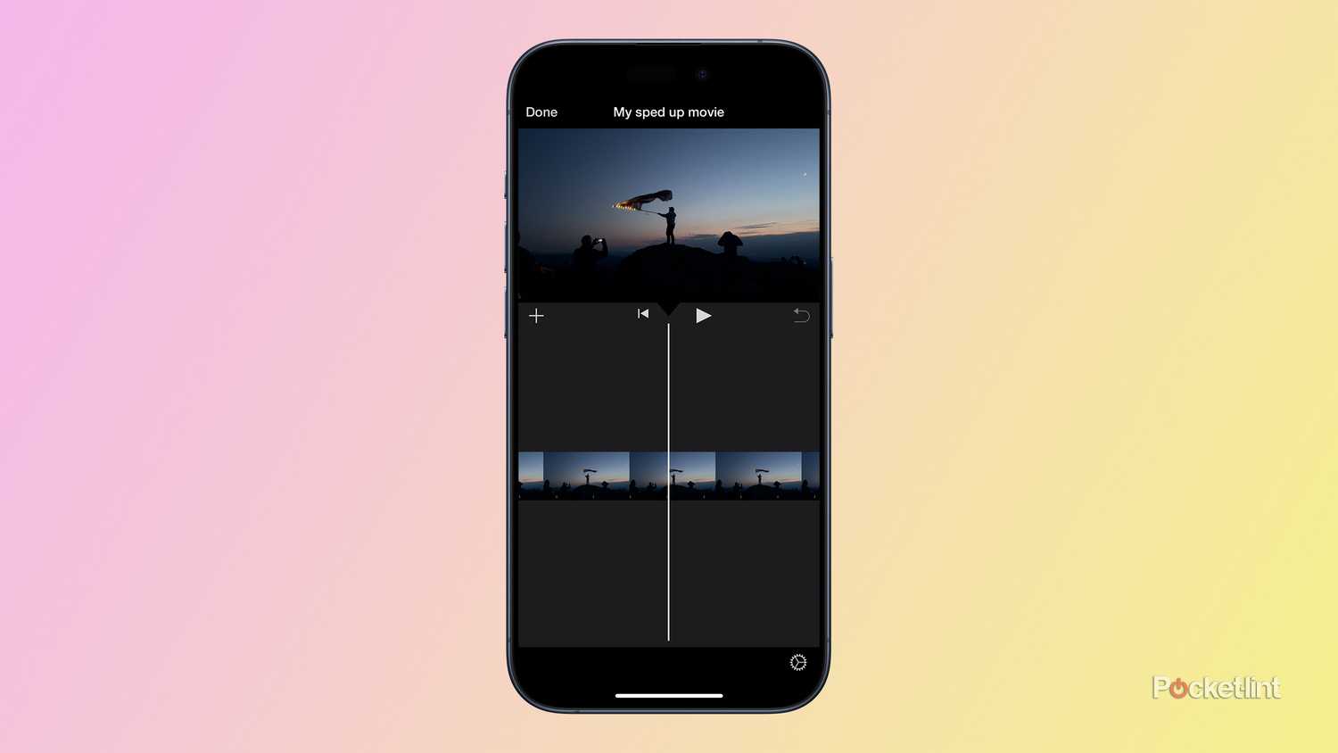 iPhone 15 Pro에서 실행되는 iMovie.