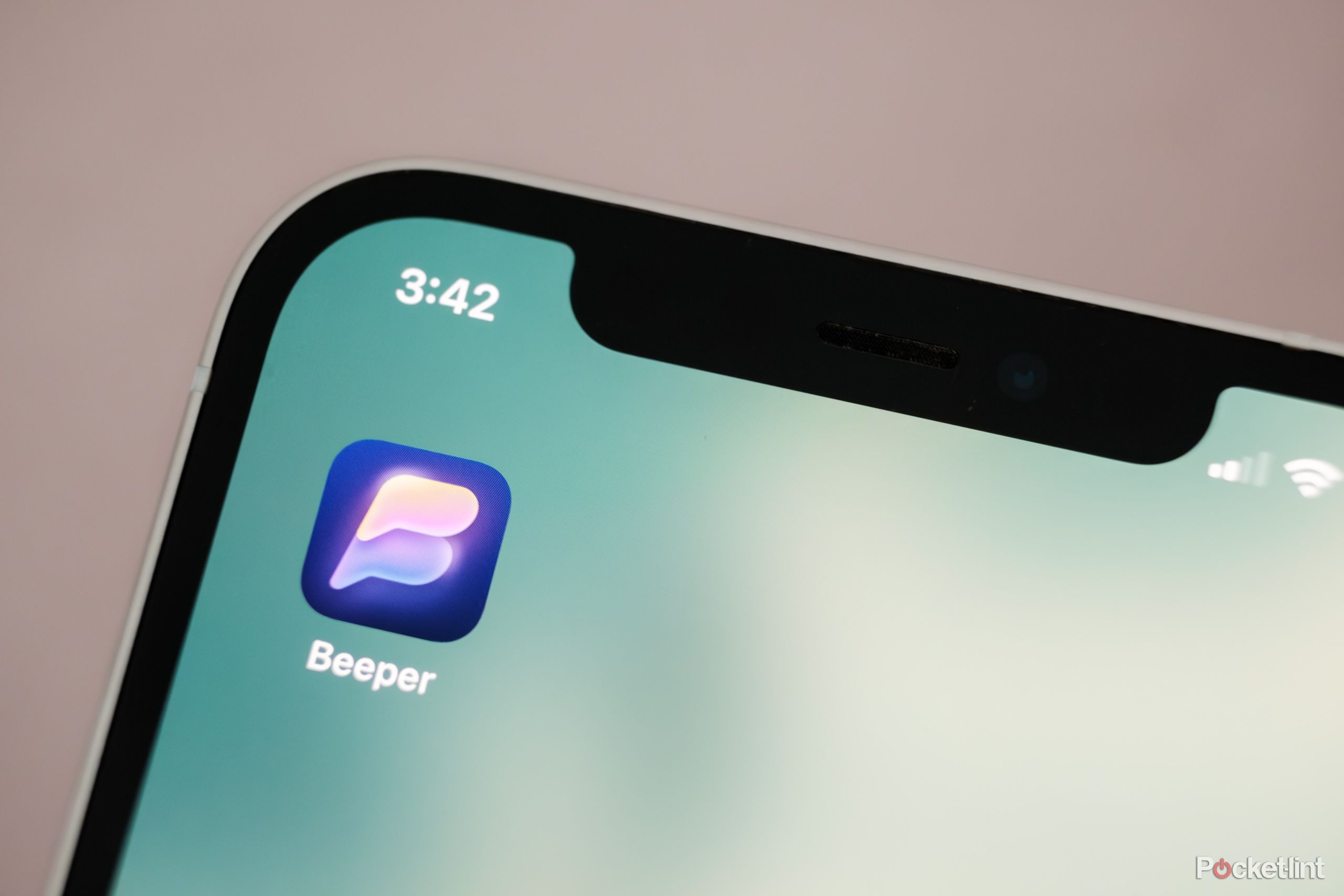 The Beeper iOS icon on an iPhone 12