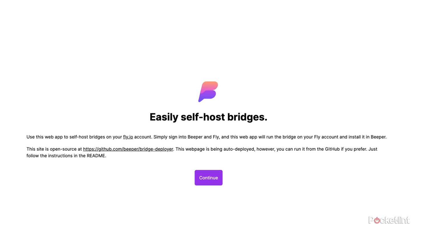 beeper self-host bridges web page