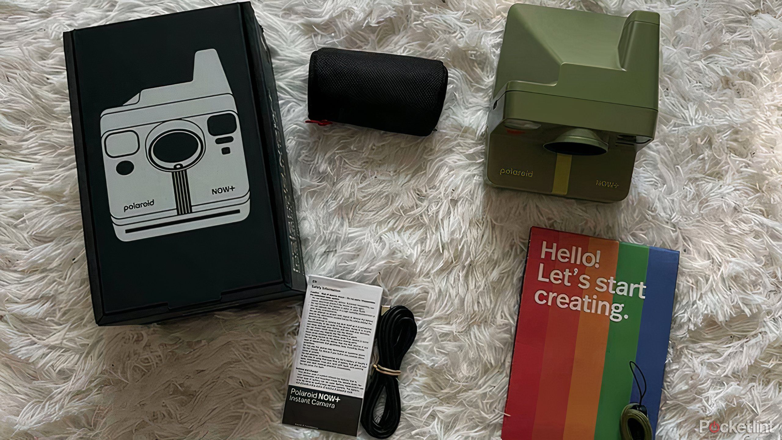 Polaroid Now Plus Gen 2 instant camera with handbook, lens case, box