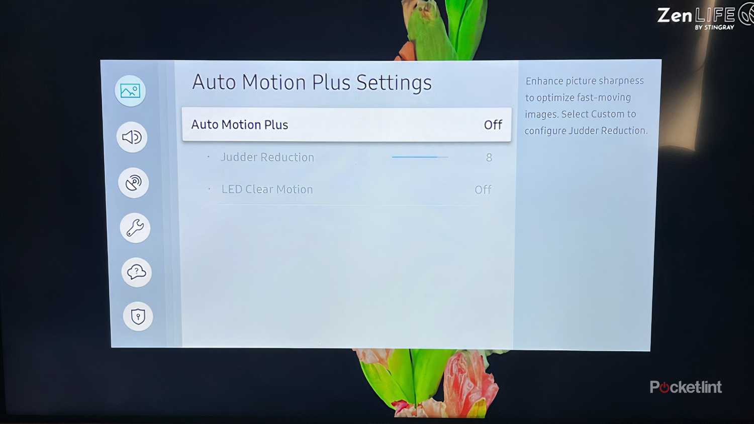 Disabling Auto Motion Plus on a Samsung TV.