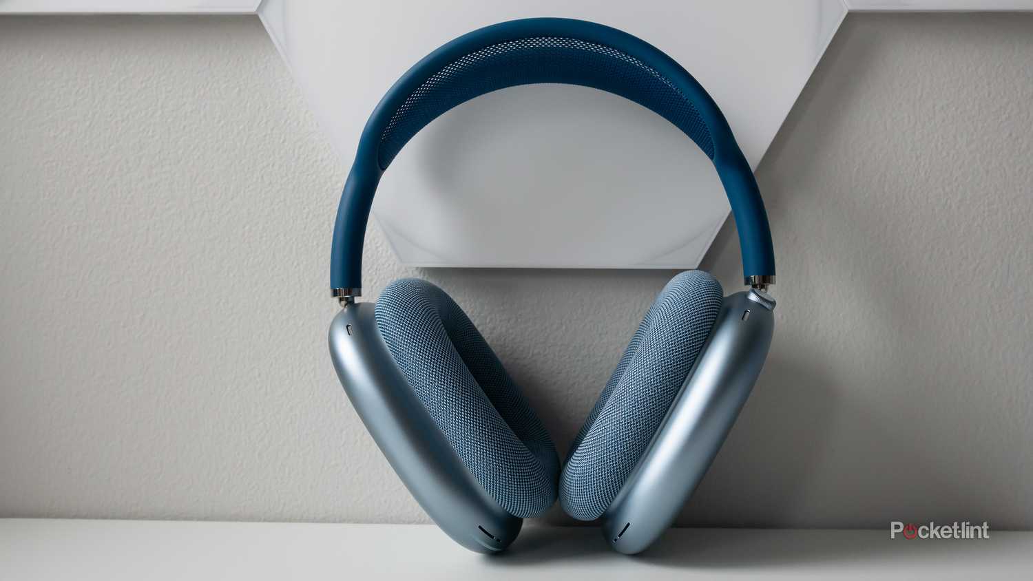Apple's AirPods Max in blue.