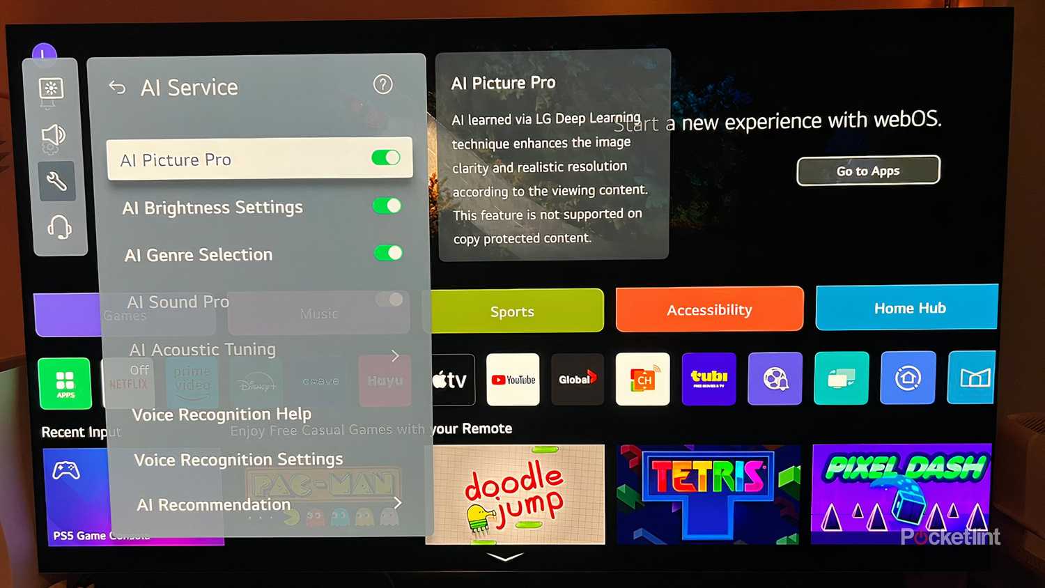 AI Service on an LG TV