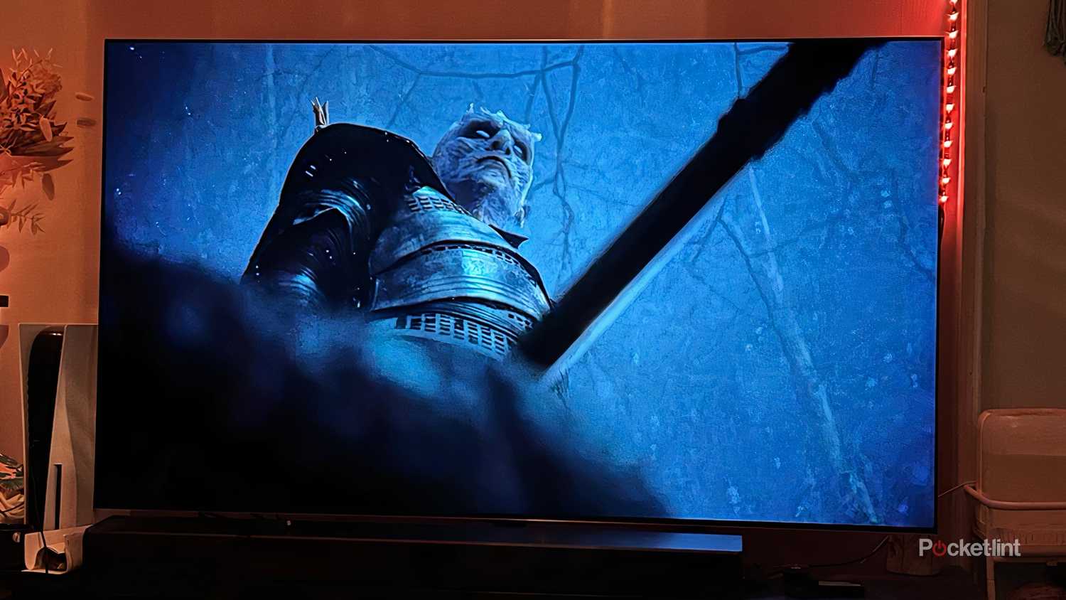 The Night King from Game of Thrones on an LG OLED TV.