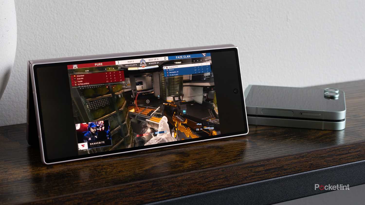 Samsung's Galaxy Z Fold 6 with a YouTube video playing on it.