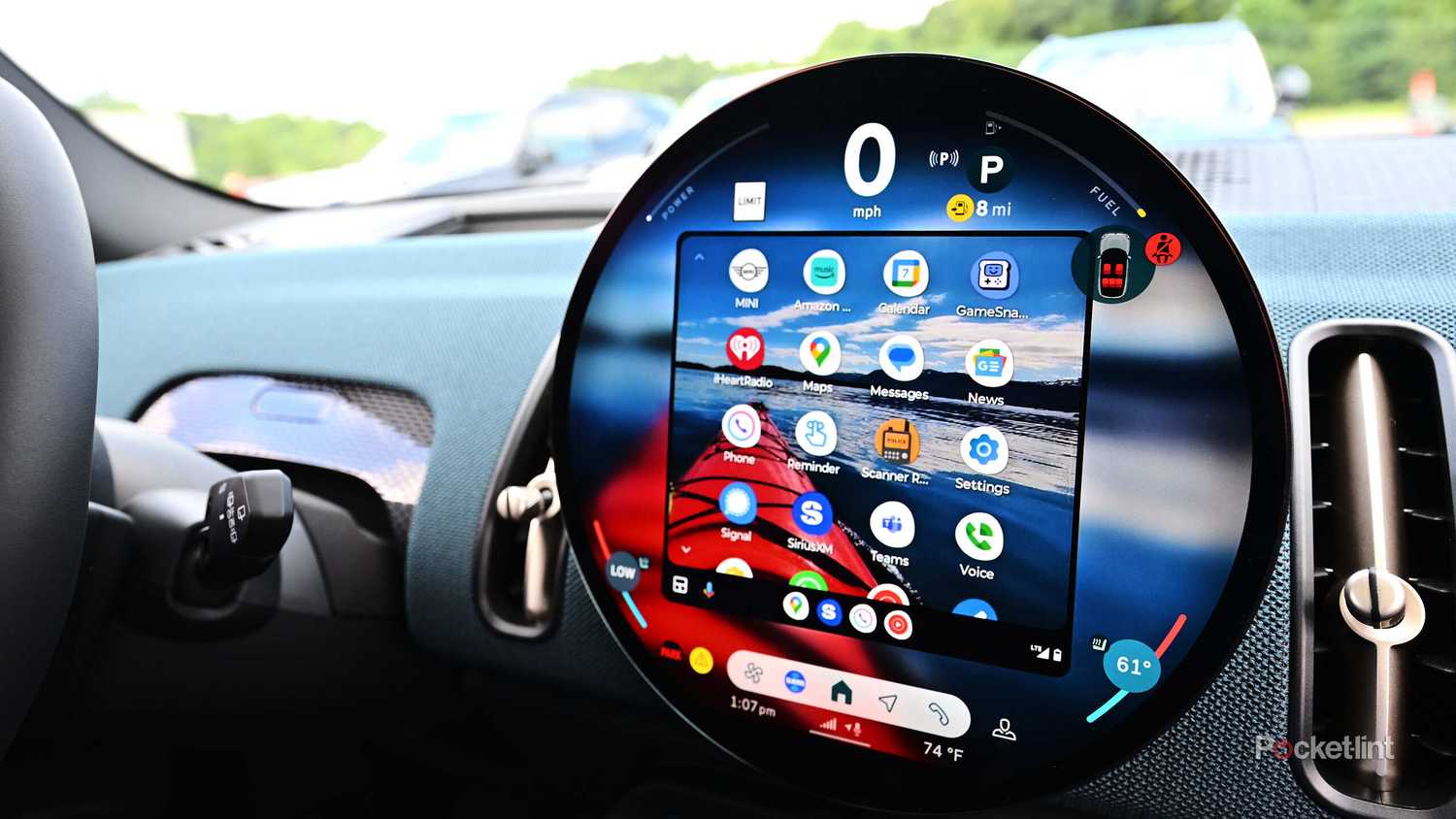 Android Auto running inside a Mini Cooper 2025