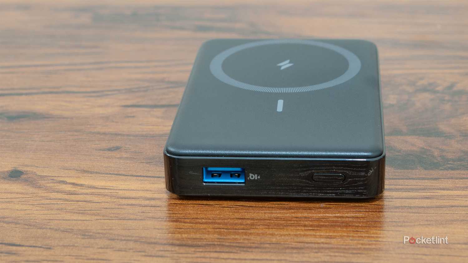 The USB port on an Anker Series 3 334 battery.