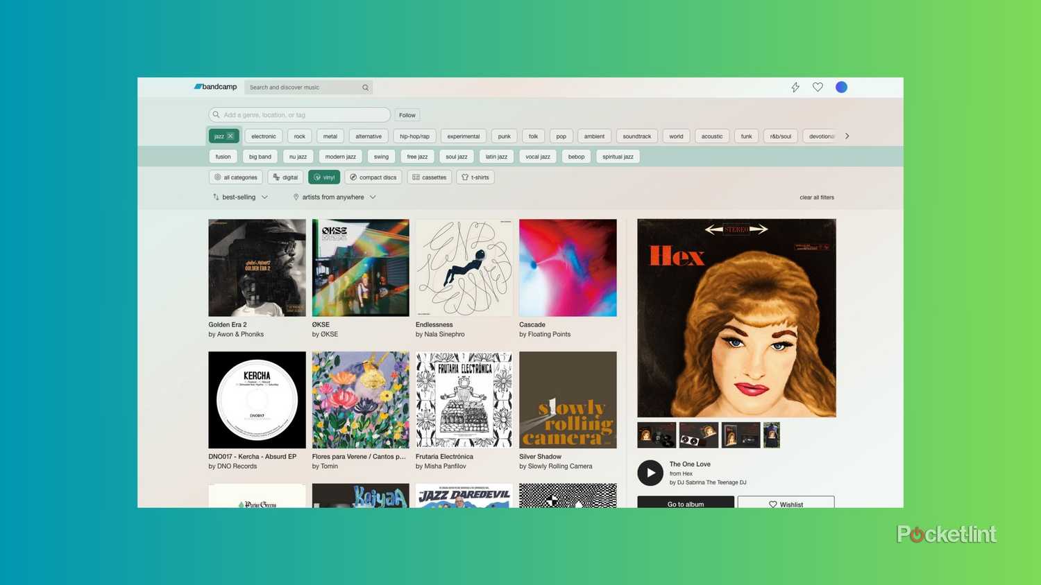 Bandcamp's vinyl selections, filtered by jazz