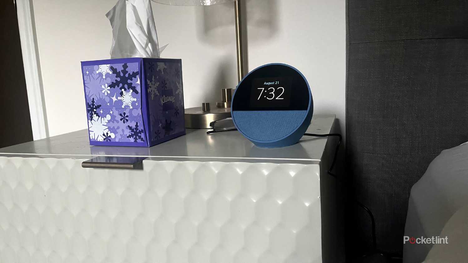 echo spot next to tissues