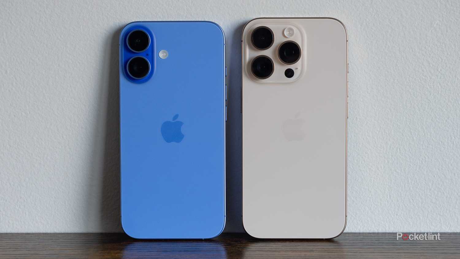 Apple's iPhone 16 beside the iPhone 16 Pro. 