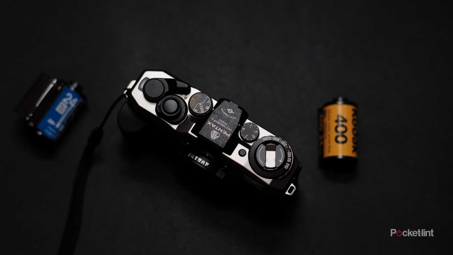 A photograph of the Pentax 17 film camera top view