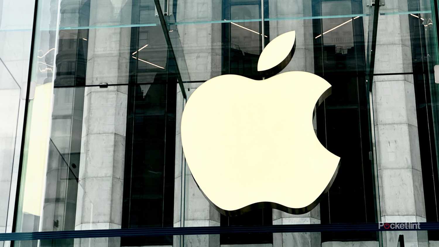 The logo at Apple's Fifth Avenue store.