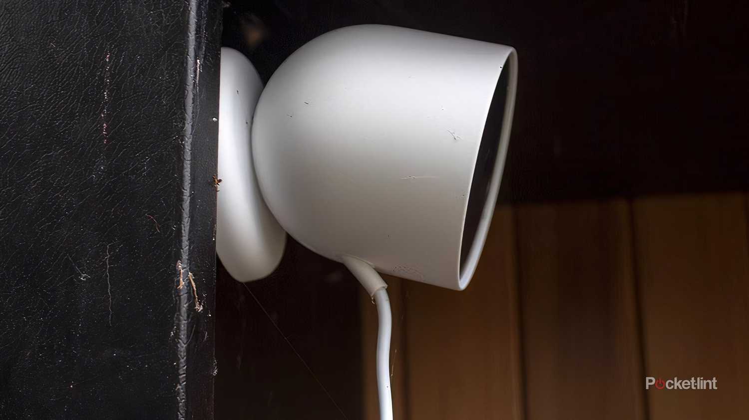 The Google Nest Cam Battery with wire outside