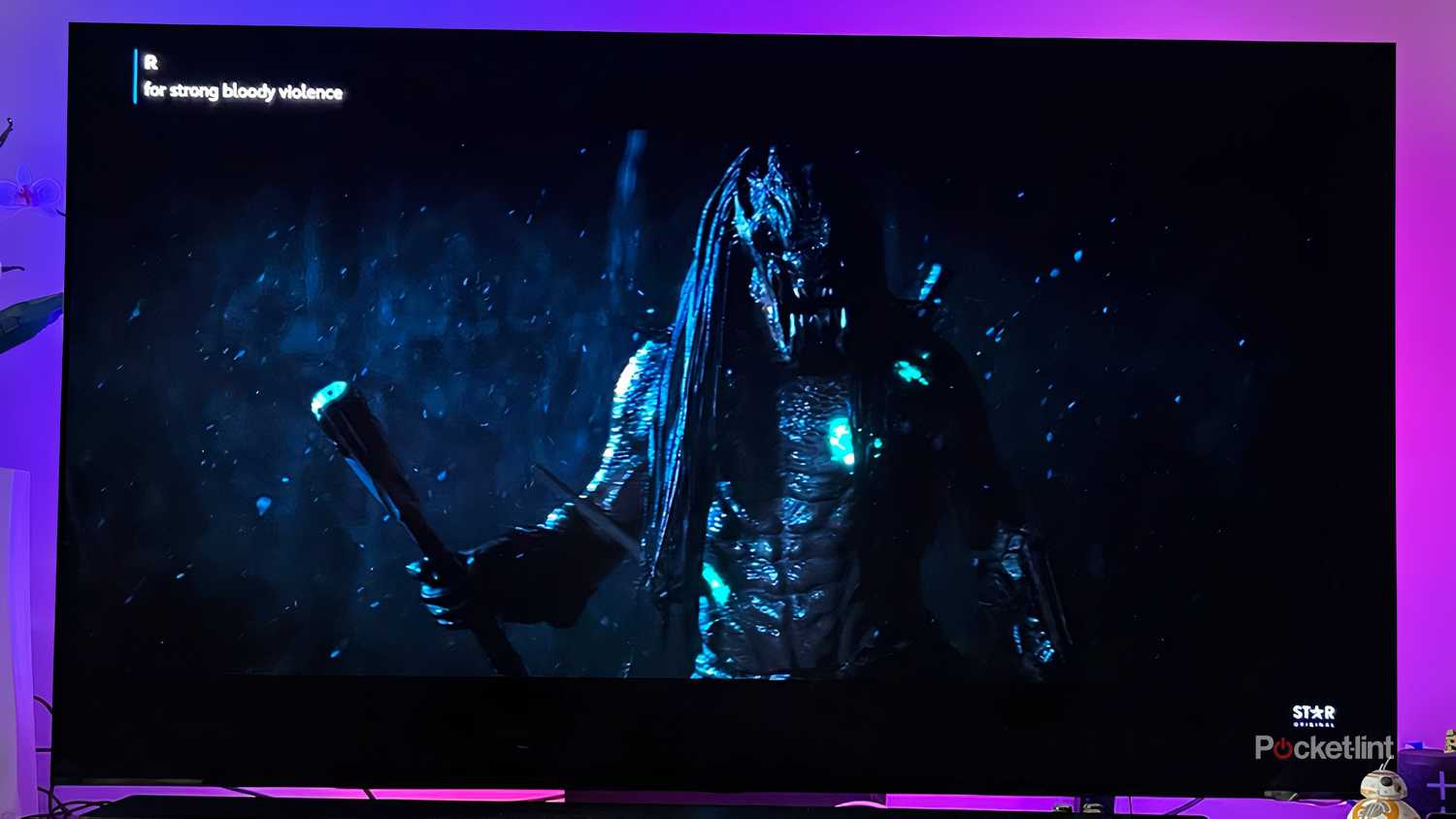 Screenshot of movie Prey on OLED TV