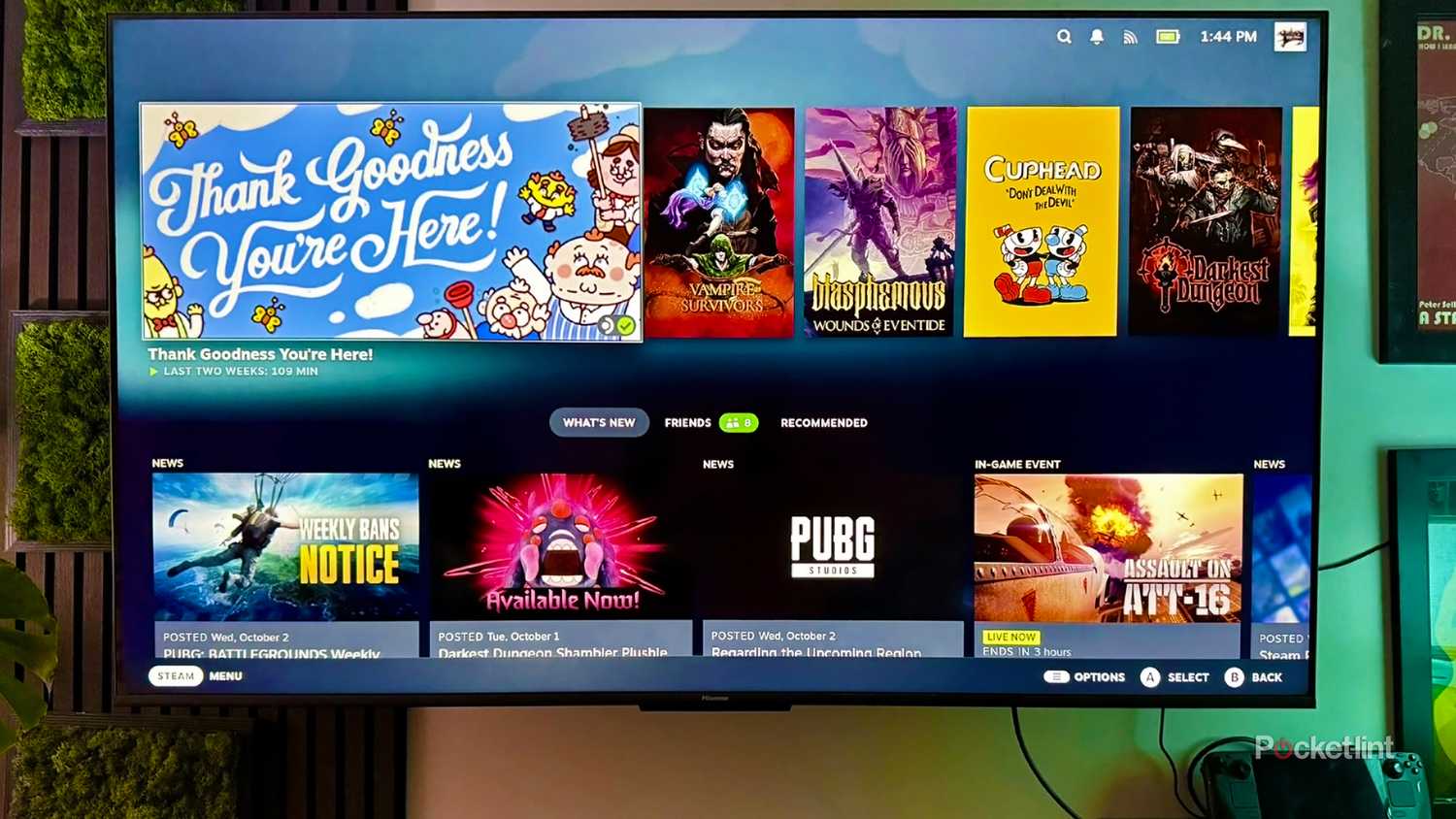 A Steam-Deck OLED connected to a Hisense U6N TV.