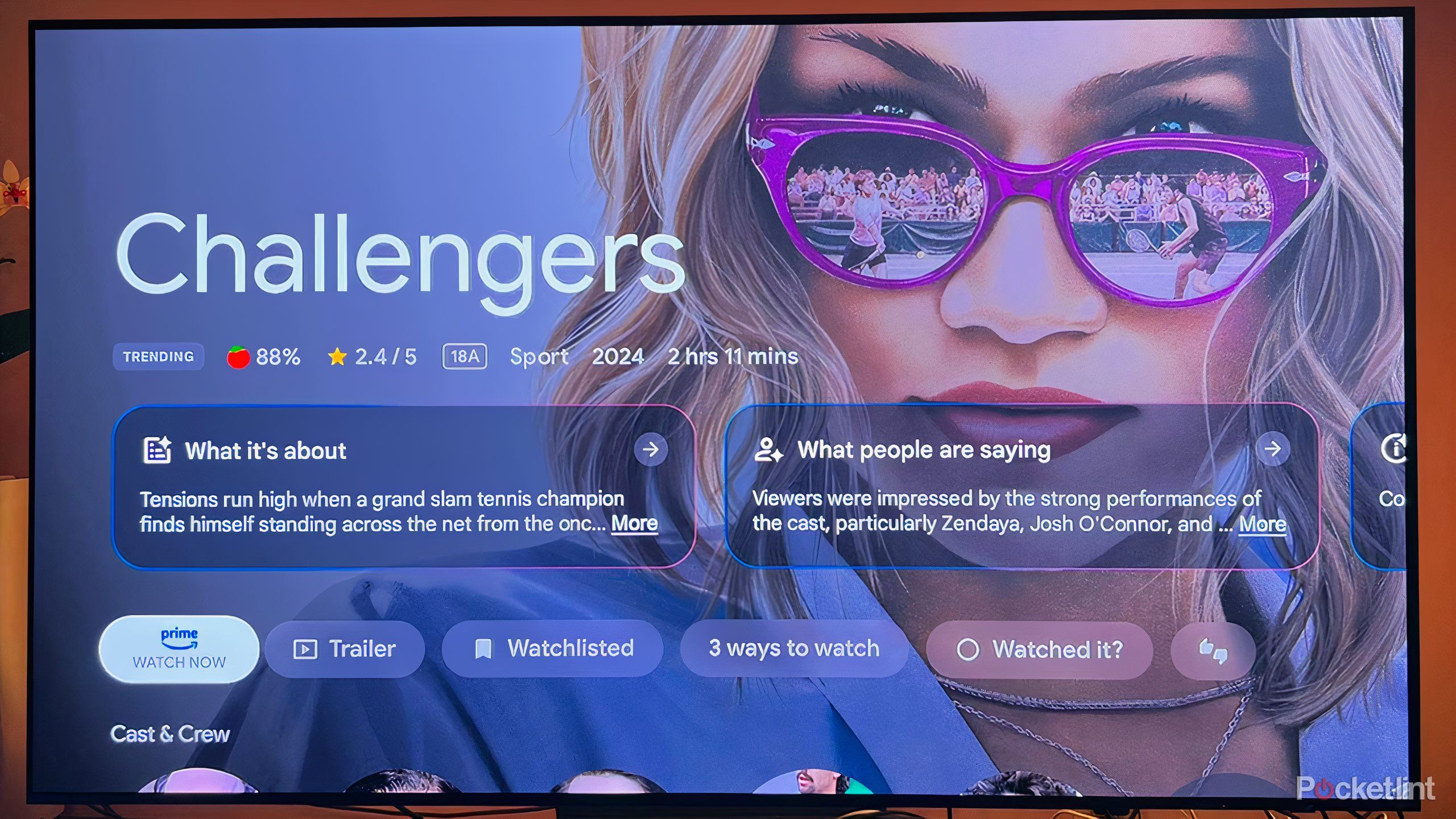 Google TV Streamer title page featuring Challengers