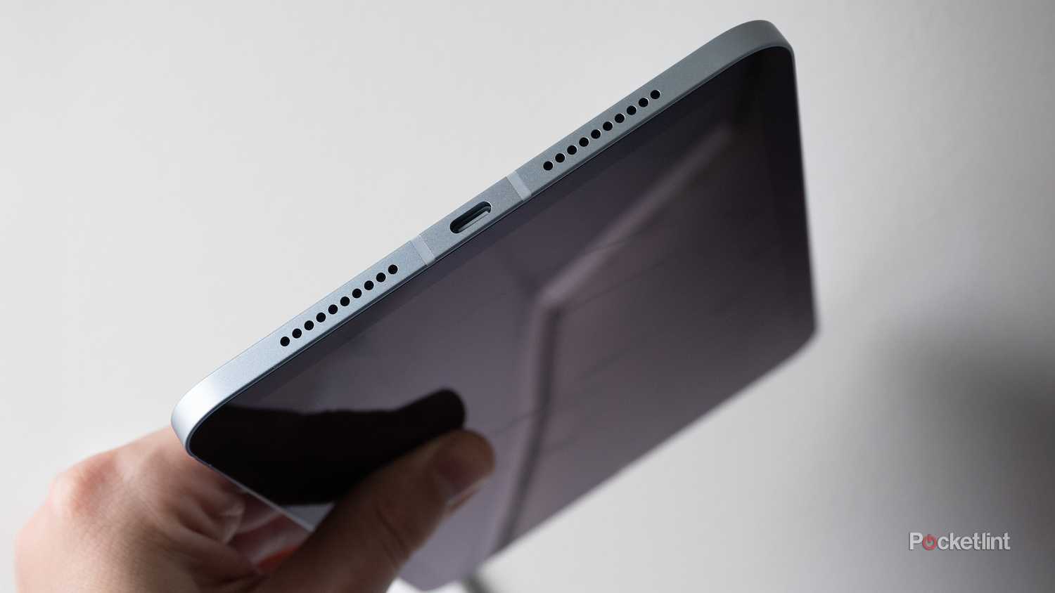 The USB-C port on a 2021 iPad mini.