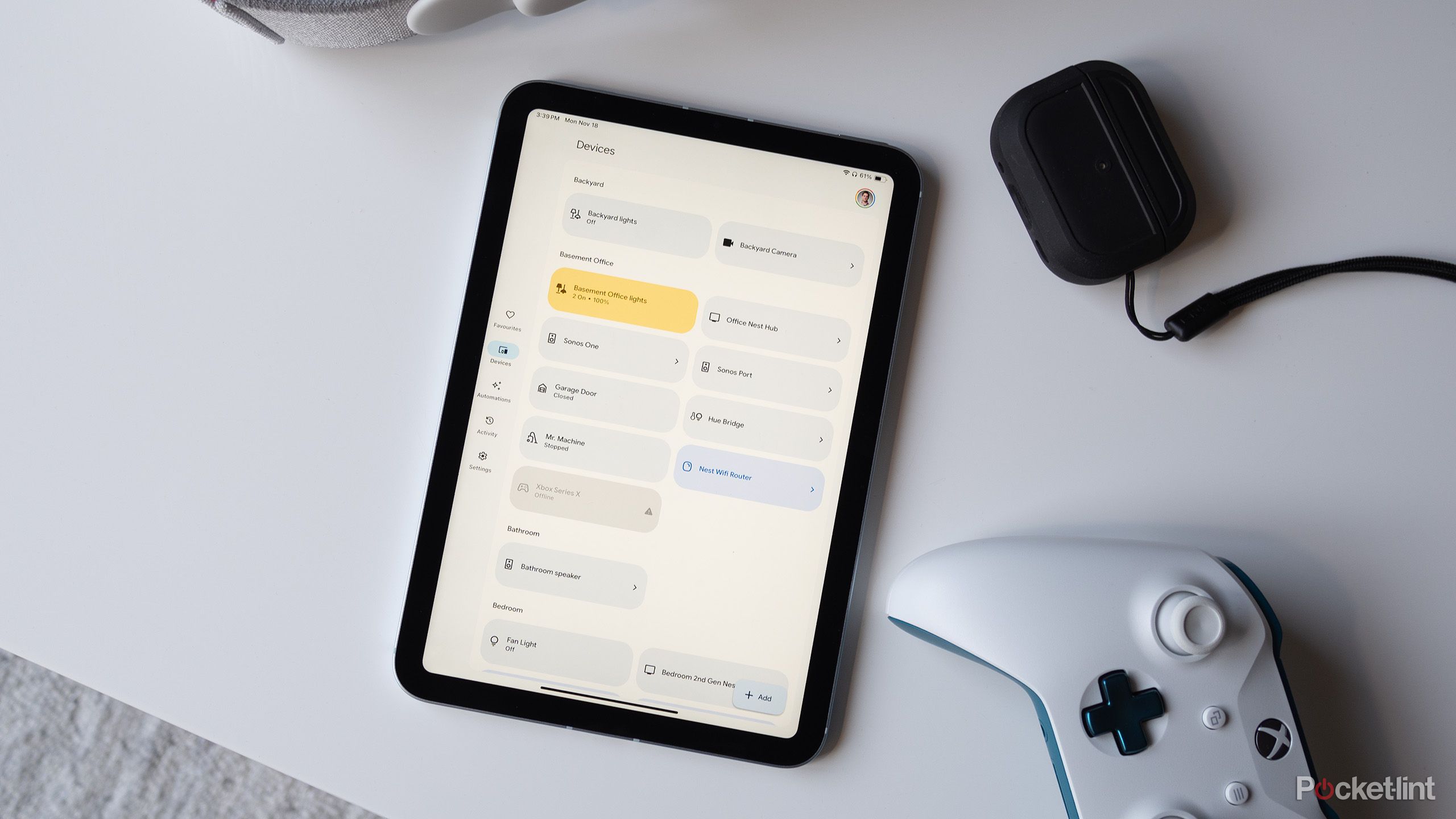 An iPad mini (2024) with Google's Home app open.