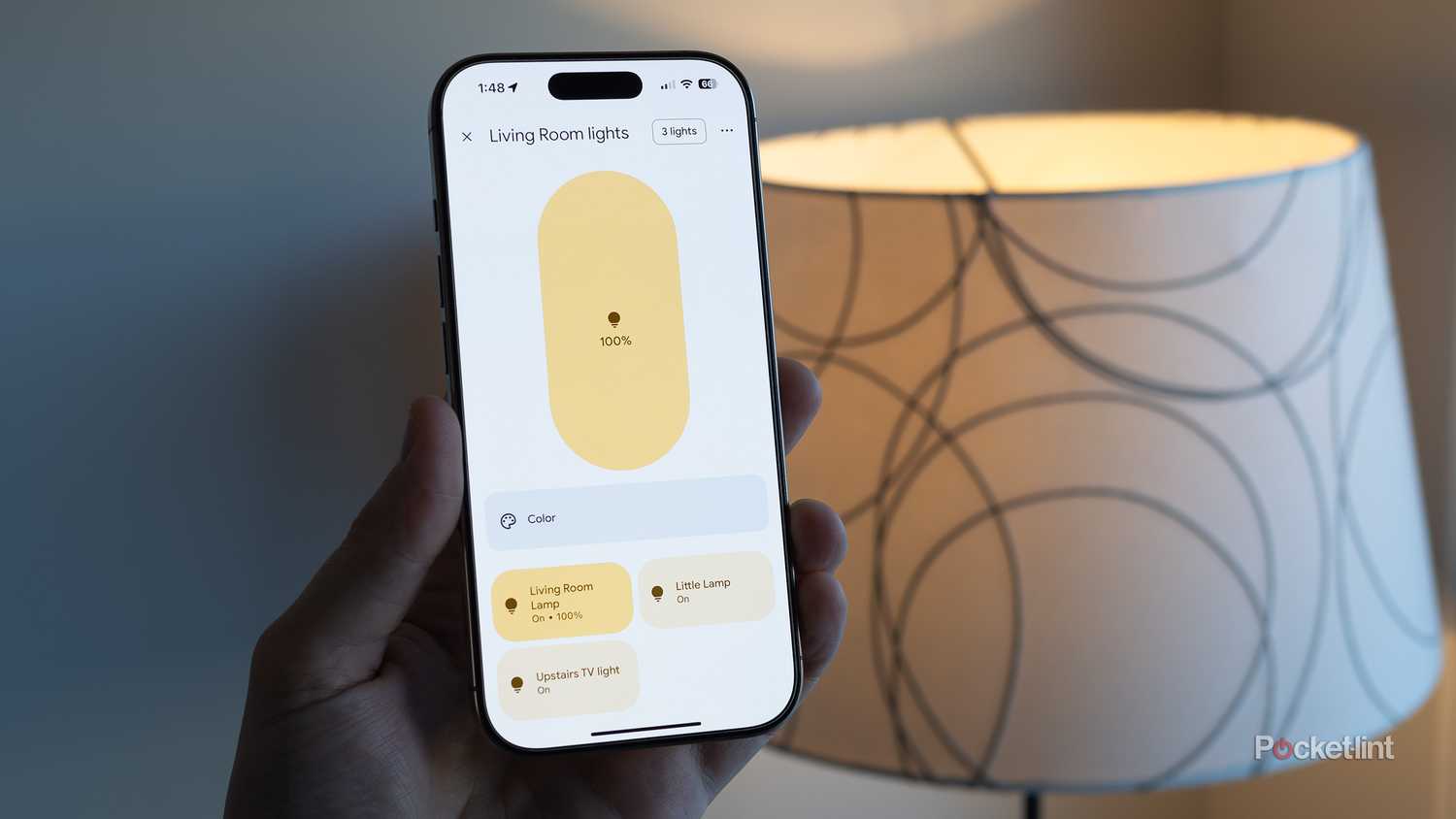 Controlling Philips Hue lights in Google Home.