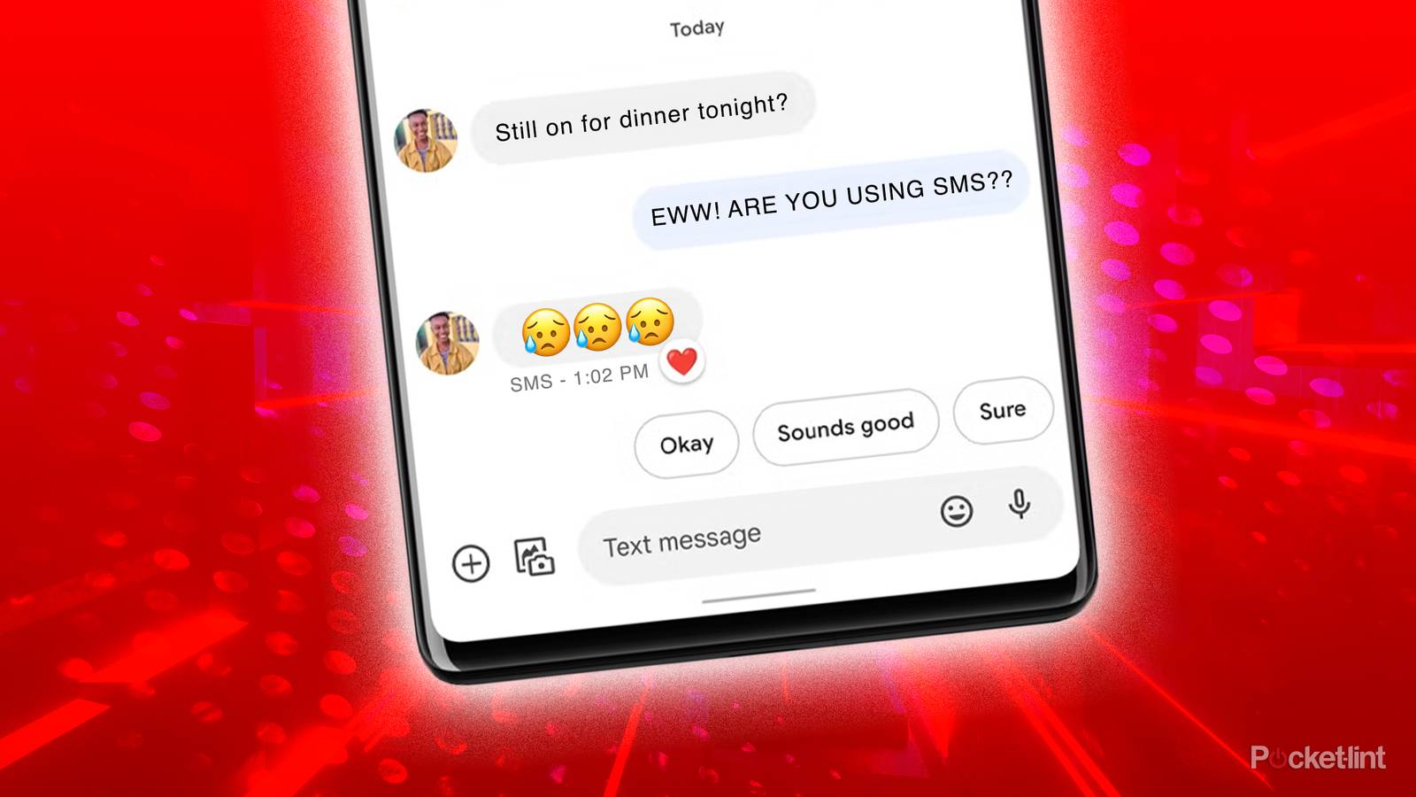 SMS messages on a phone. 