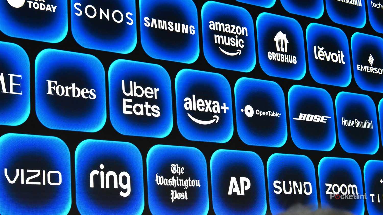 Dozens of blue and black app icons. 