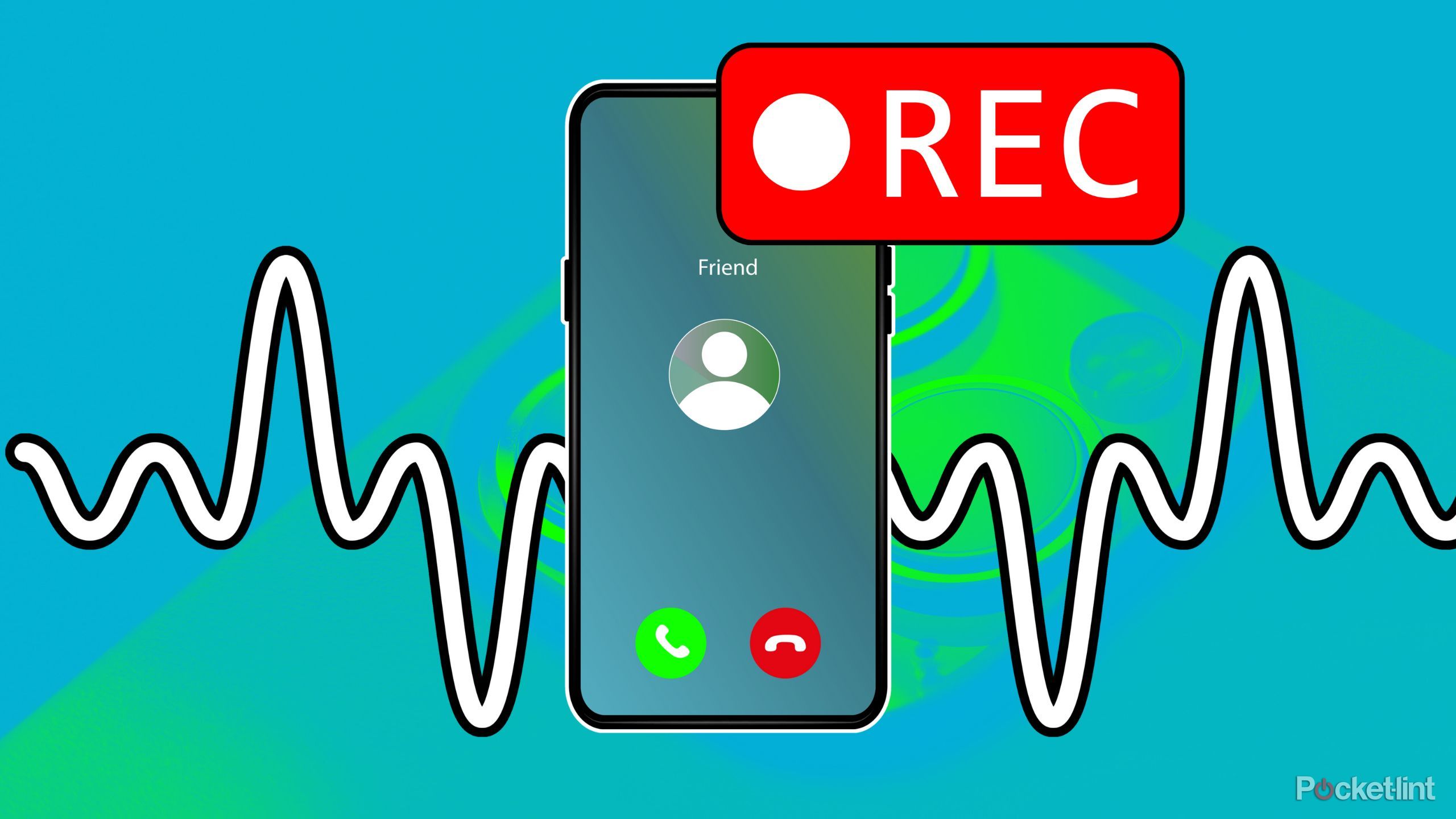 An iPhone with call recording icons. 