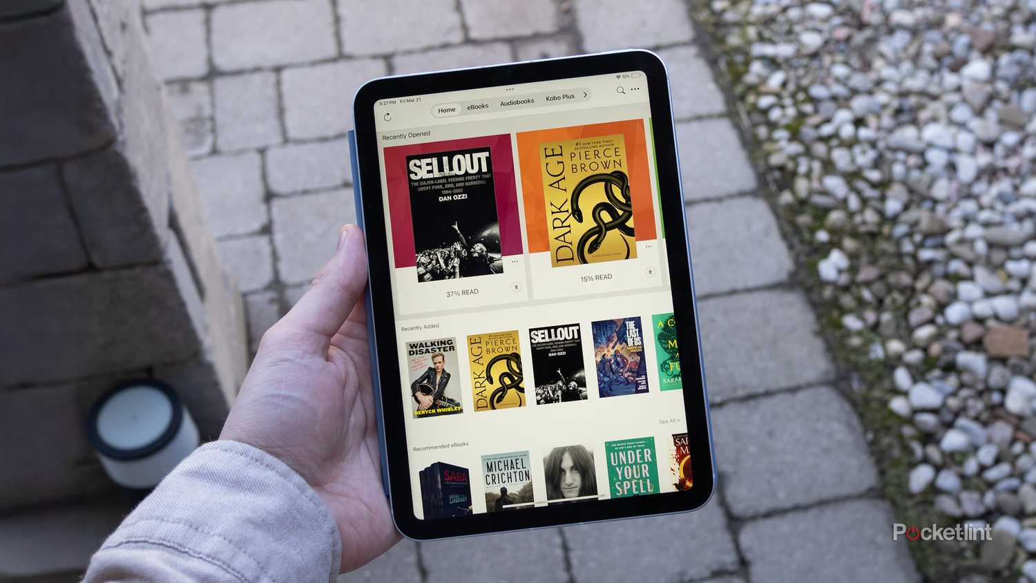 Books on an iPad mini.