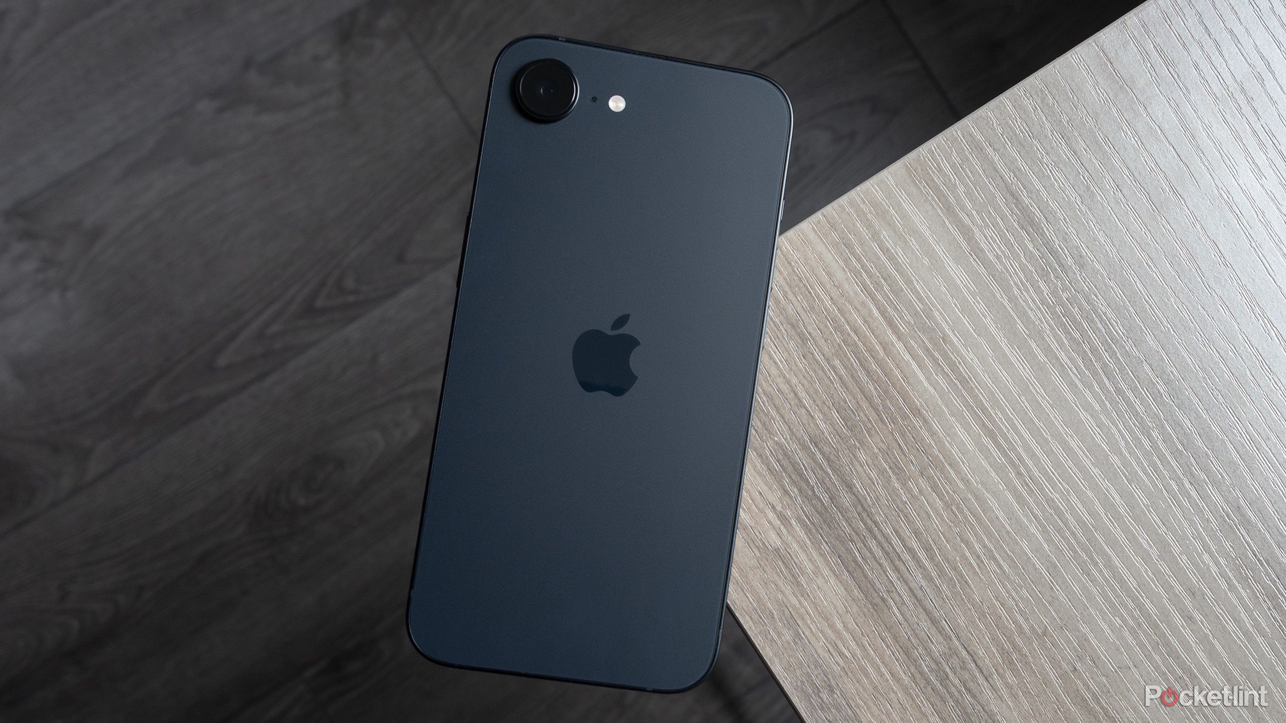 The iPhone 16e top down. 