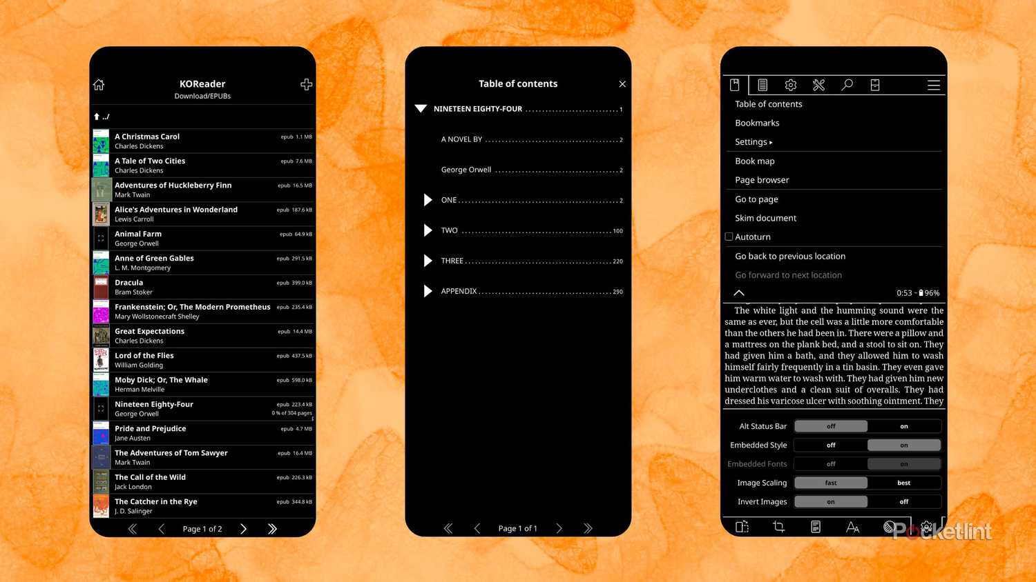 KOReader screenshots