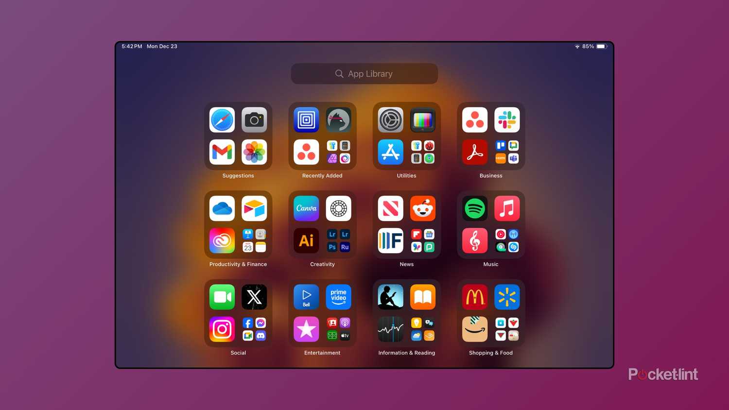 iPadOS 18 App Library interface