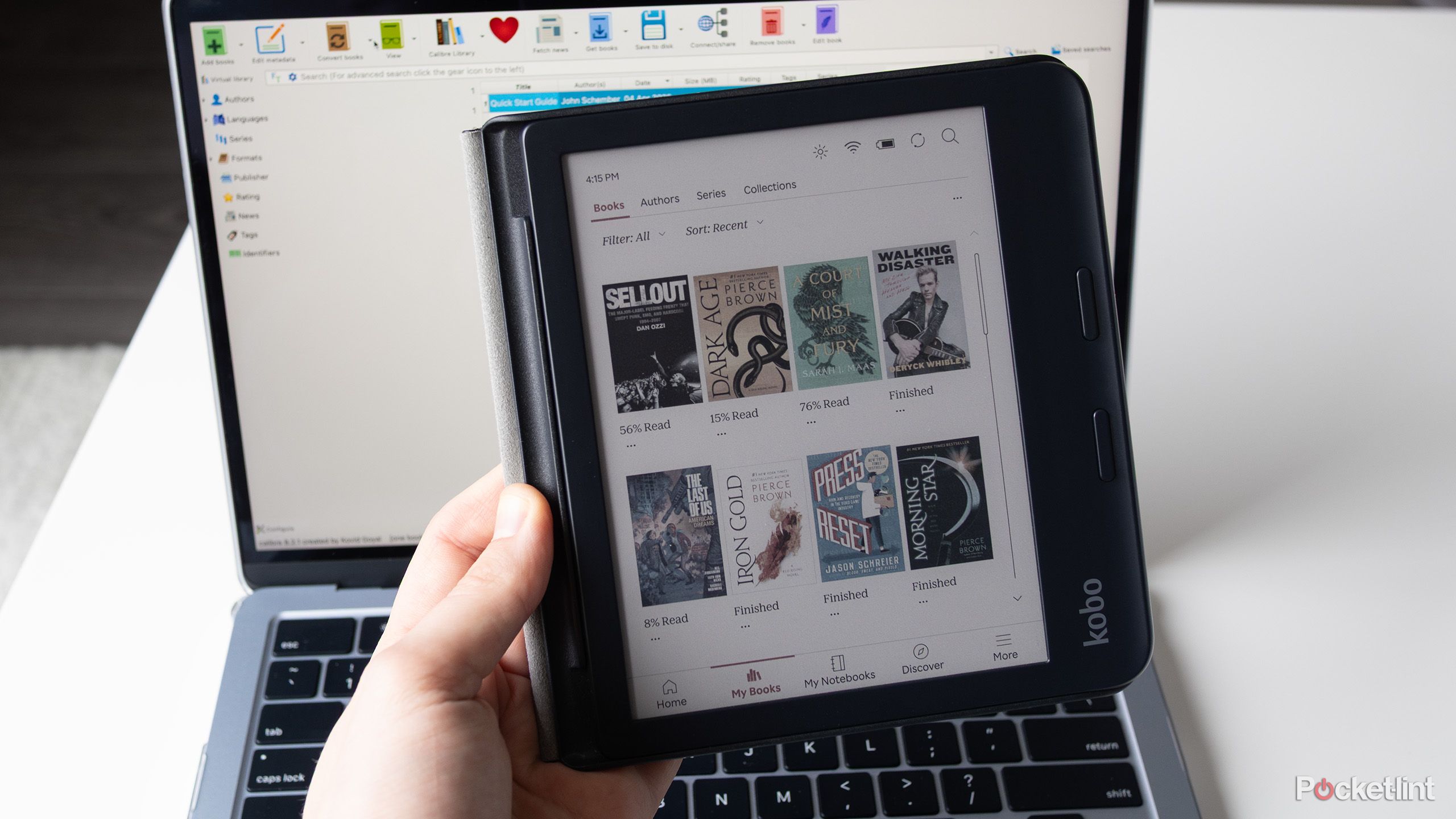 The Kobo Libra Colour running Calibre