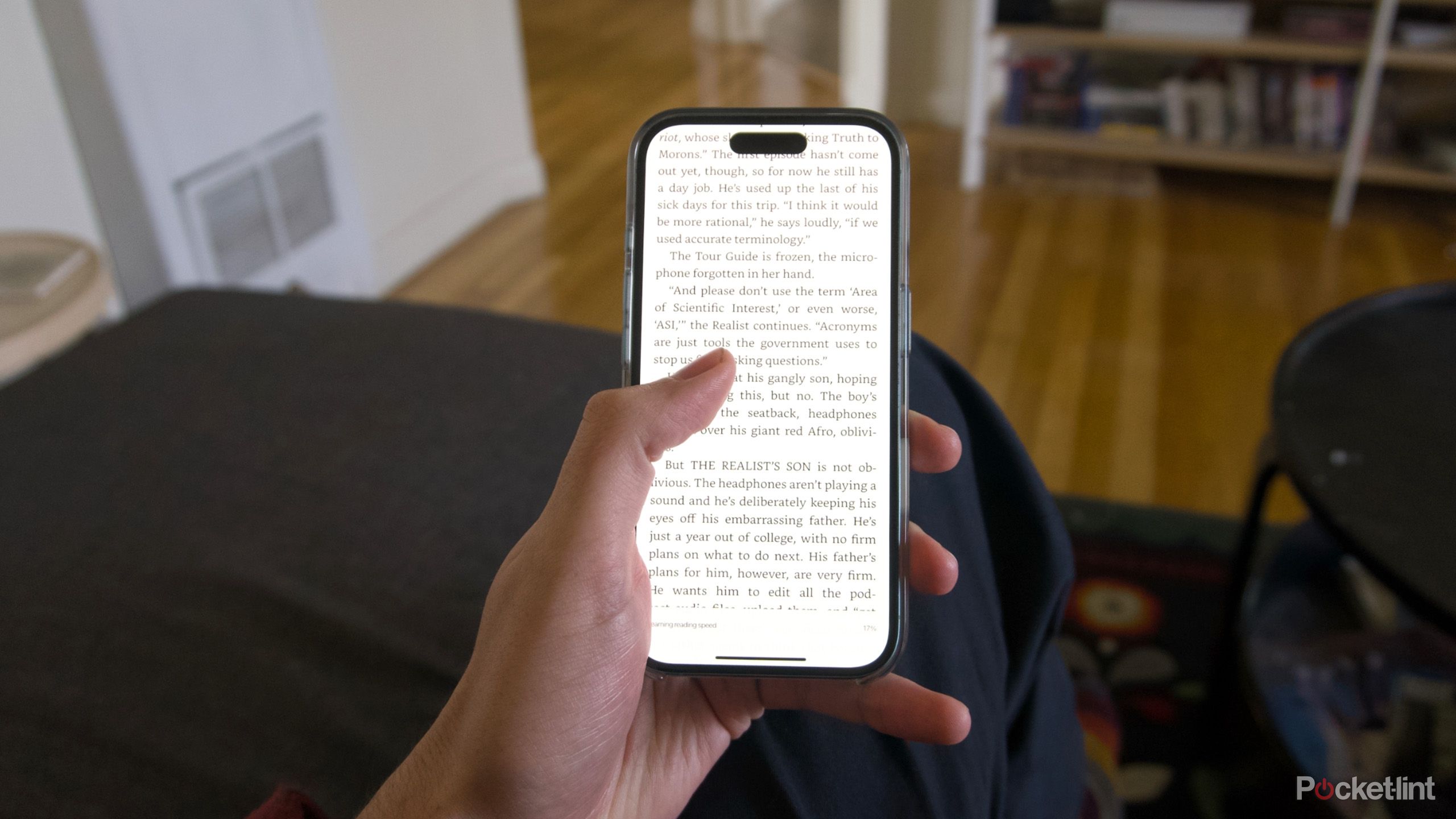 The Kindle app on an iPhone