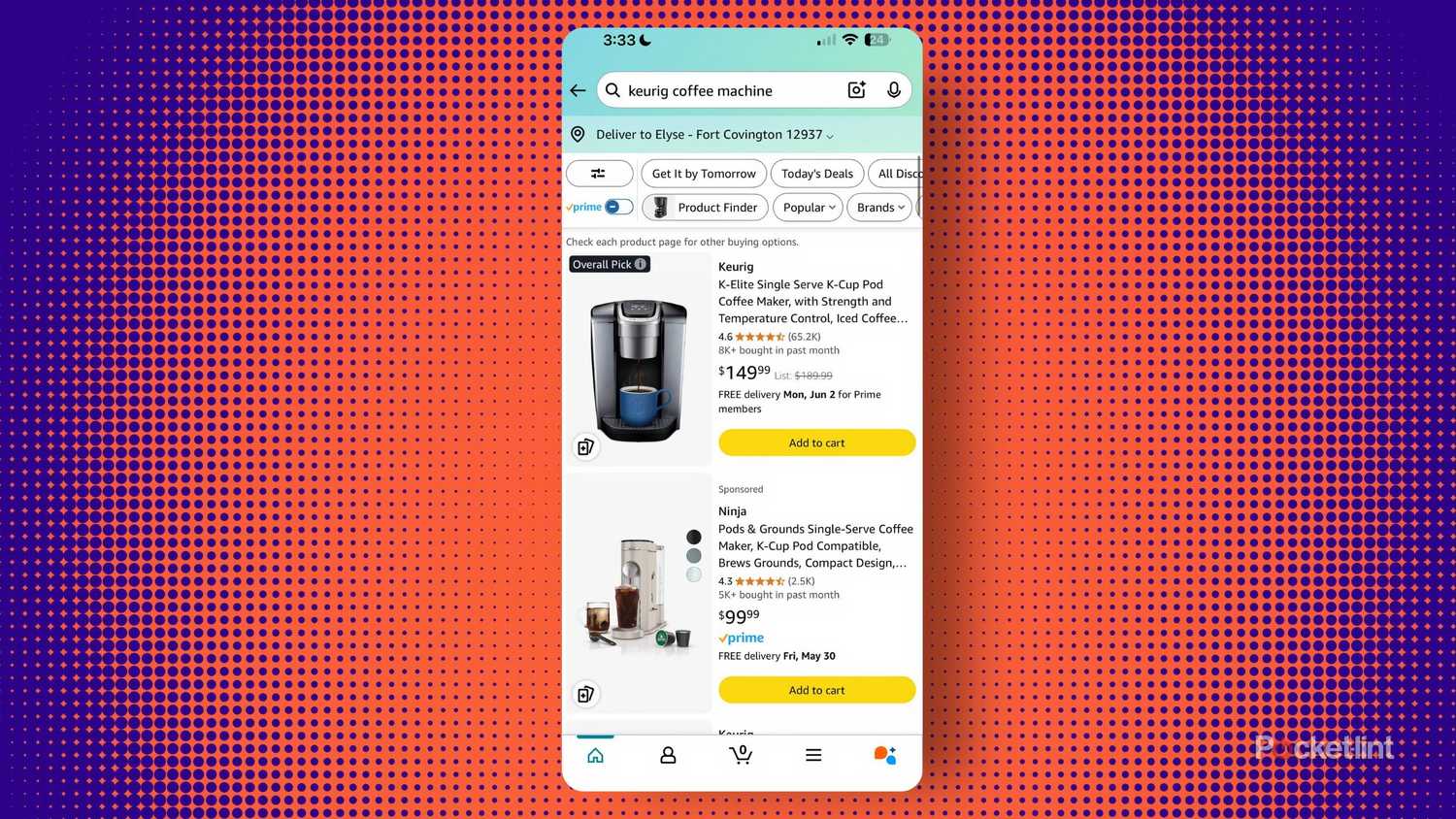 A screenshot of a Keurig on Amazon. 
