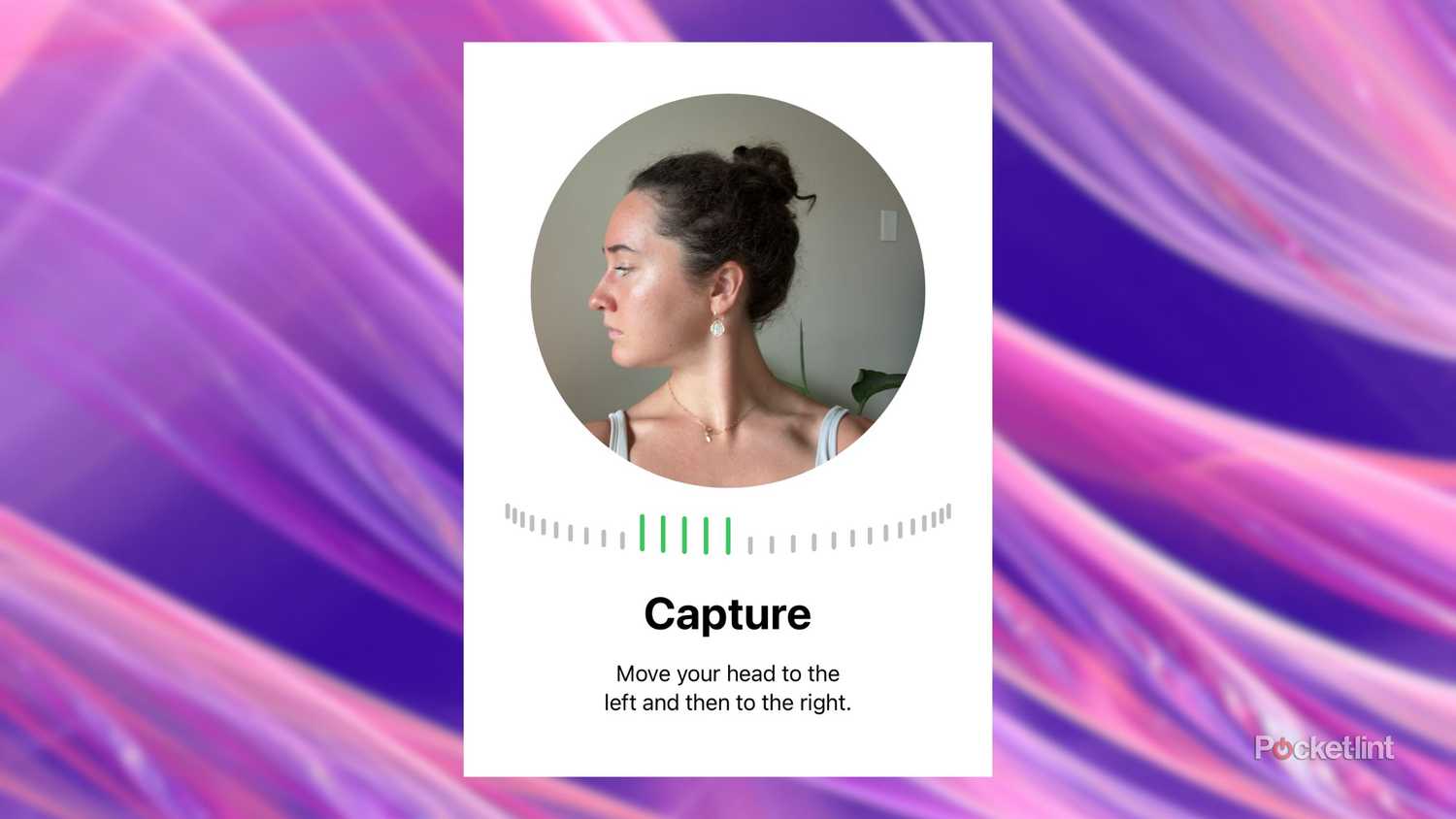 Kelsey setting up Personalized Spatial Audio on her iPhone 16 Pro.