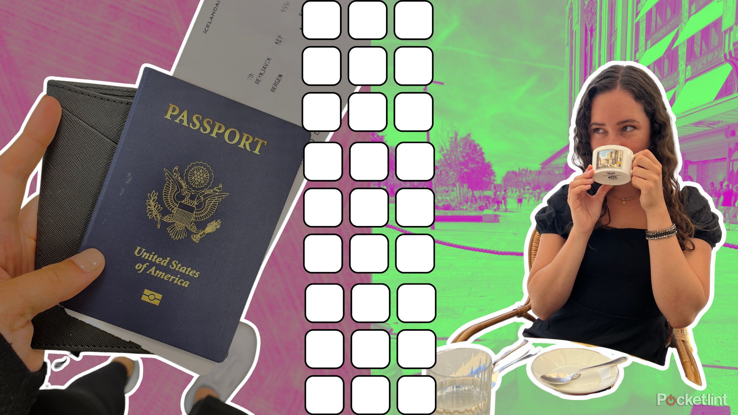 Kelsey, her passport, and a good cappuccino.