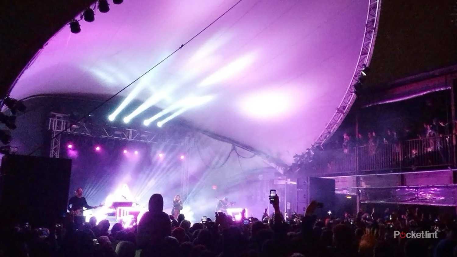 CHVRCHES playing a concert in Austin, Texas.