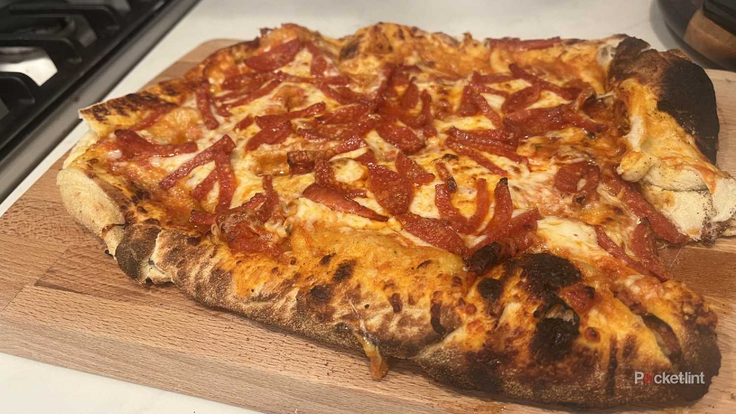 Current Model P Smart Pizza Oven made a pizza