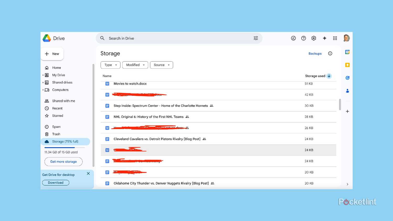 Free up Google Drive space