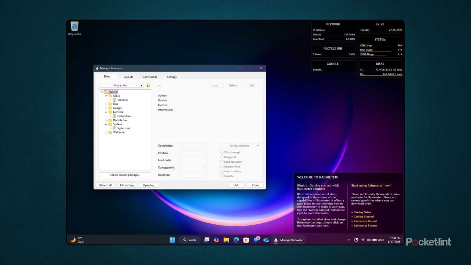 Rainmeter screenshot